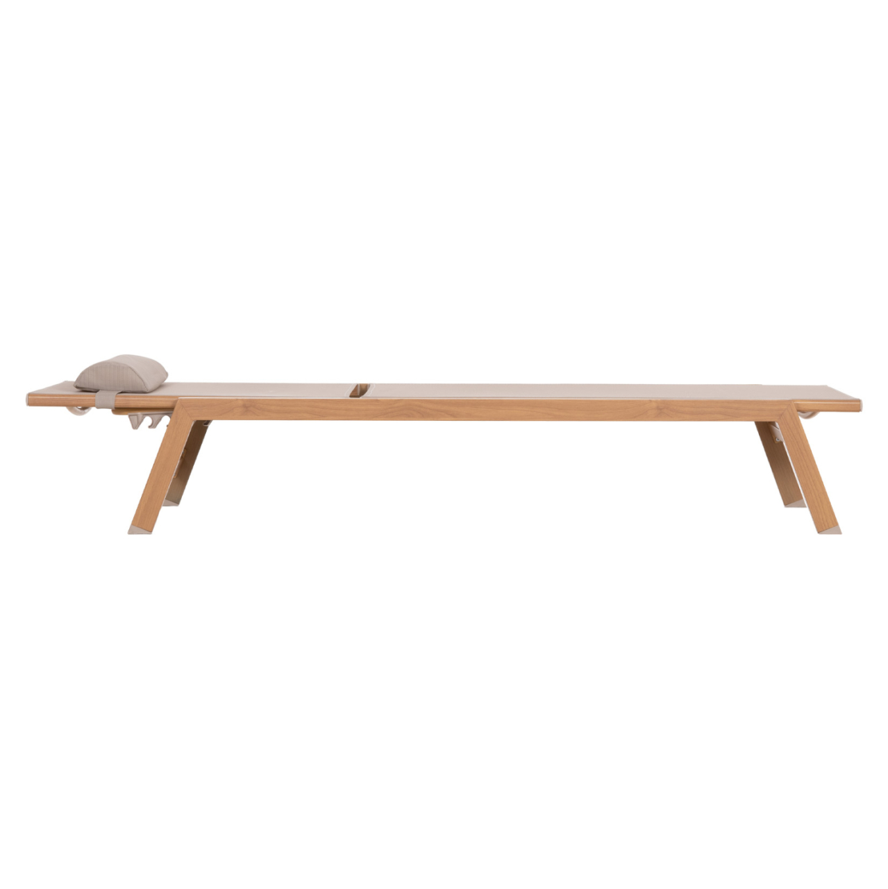 ALUMINUM SUNBED WITH HEADREST RABIA HM5982.05 IN HEAT TRANSFER COLOR and BEIGE 188x60x30Hcm. [4]