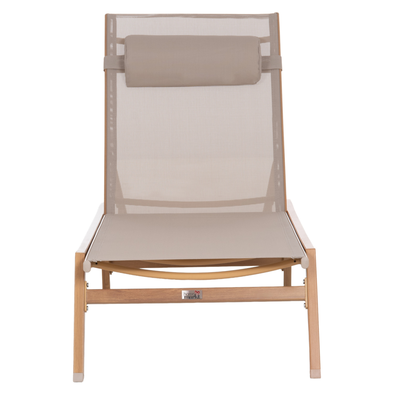 ALUMINUM SUNBED WITH HEADREST RABIA HM5982.05 IN HEAT TRANSFER COLOR and BEIGE 188x60x30Hcm. [3]