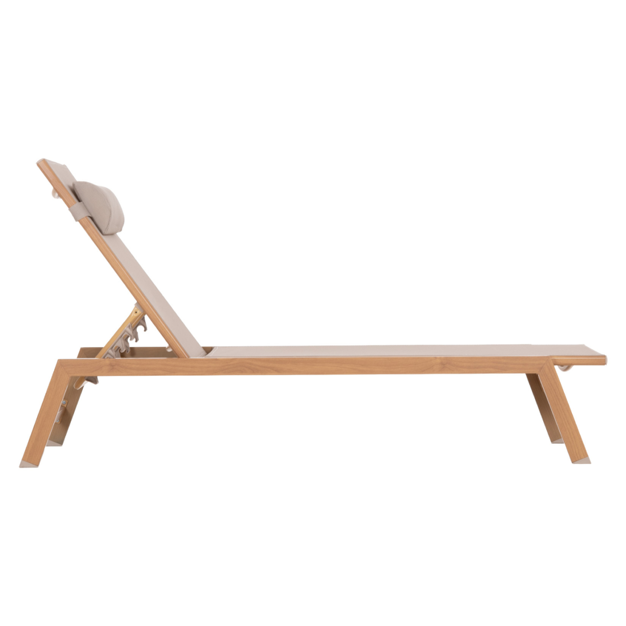 ALUMINUM SUNBED WITH HEADREST RABIA HM5982.05 IN HEAT TRANSFER COLOR and BEIGE 188x60x30Hcm. [5]