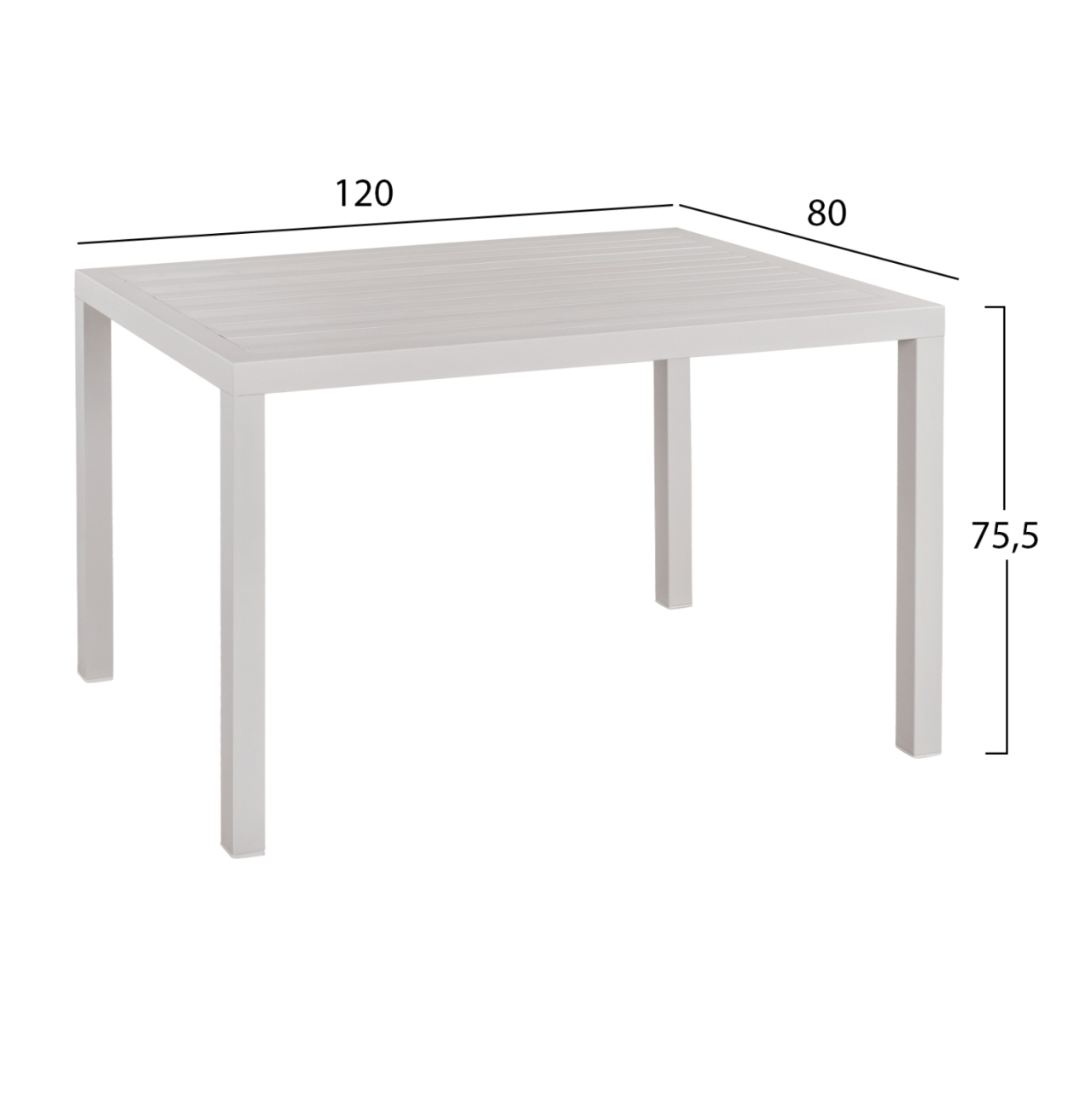 Aluminum Table 120x80 White HM5570.01 [2]