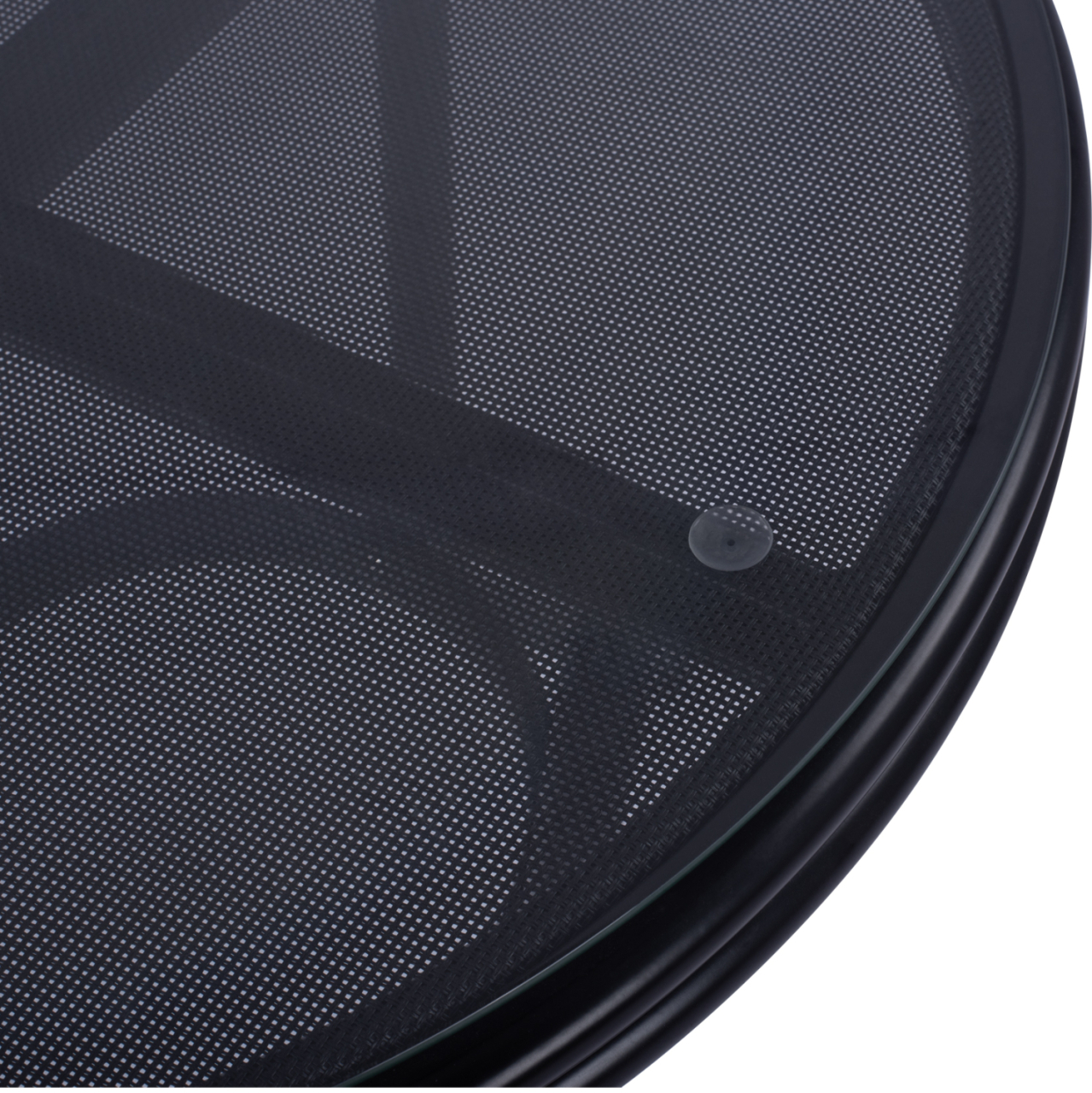 Aluminum Table '70cm Bamboo Look HM5532.02 Black with Glass Φ70X76 cm [6]