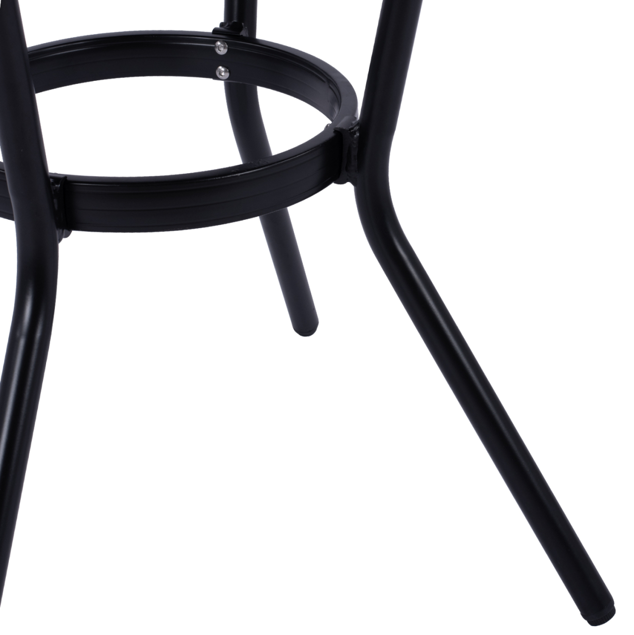 Aluminum Table '70cm Bamboo Look HM5532.02 Black with Glass Φ70X76 cm [8]