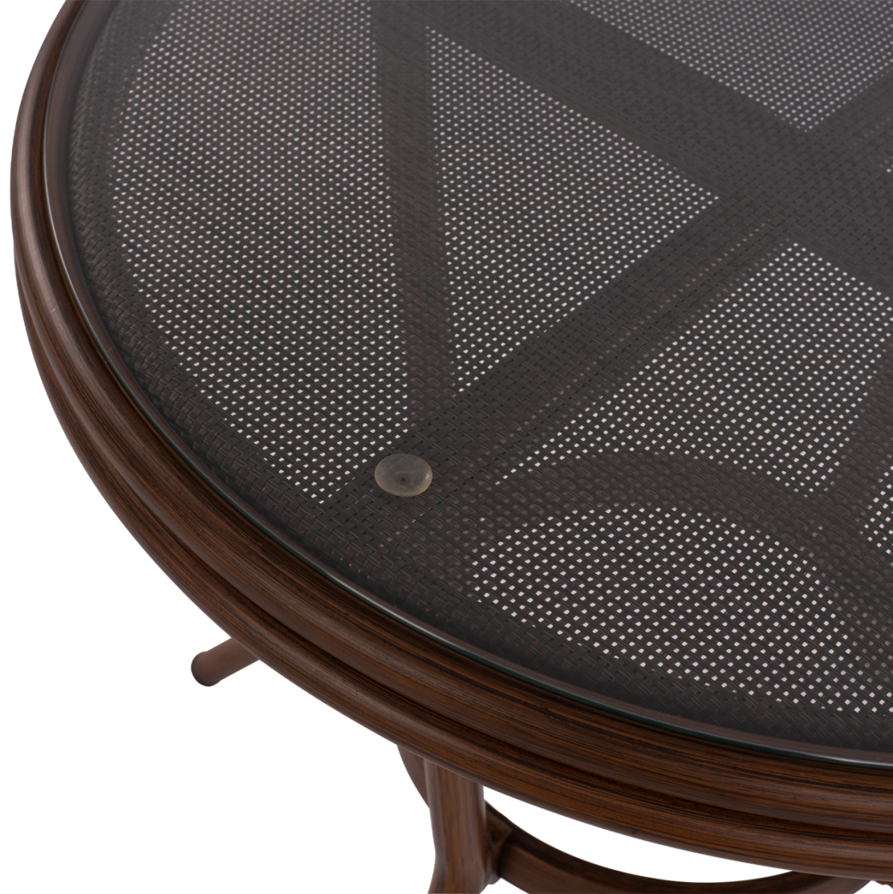 Aluminum Table '70x70 cm. Bamboo Look HM5532.03 Brown with Glass [5]
