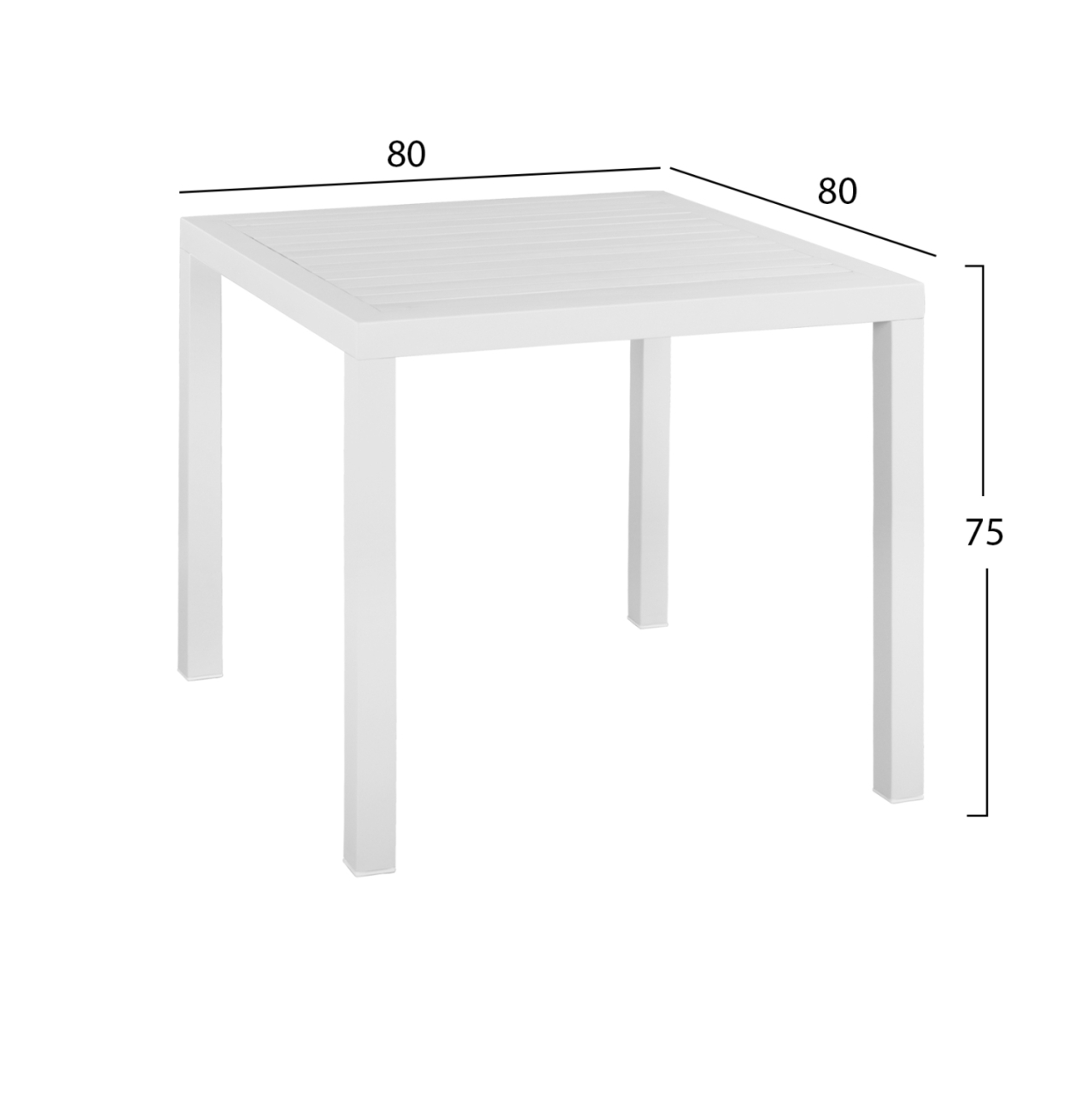 Aluminum Table 80x80 White HM5572.01 [2]