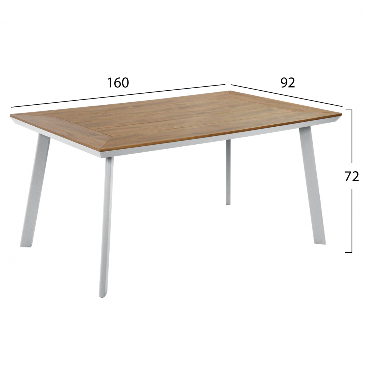 Aluminum Table with Polywood HM5132.11 White 160x92x72Η [2]