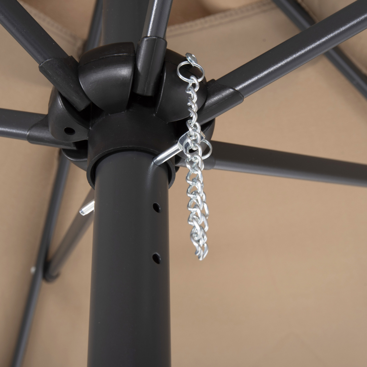 ALUMINUM UMBRELLA WITH 6 SPOKES KACEN HM6030.04 MOCHA-ANTHRACITE Φ250x236H cm. [10]