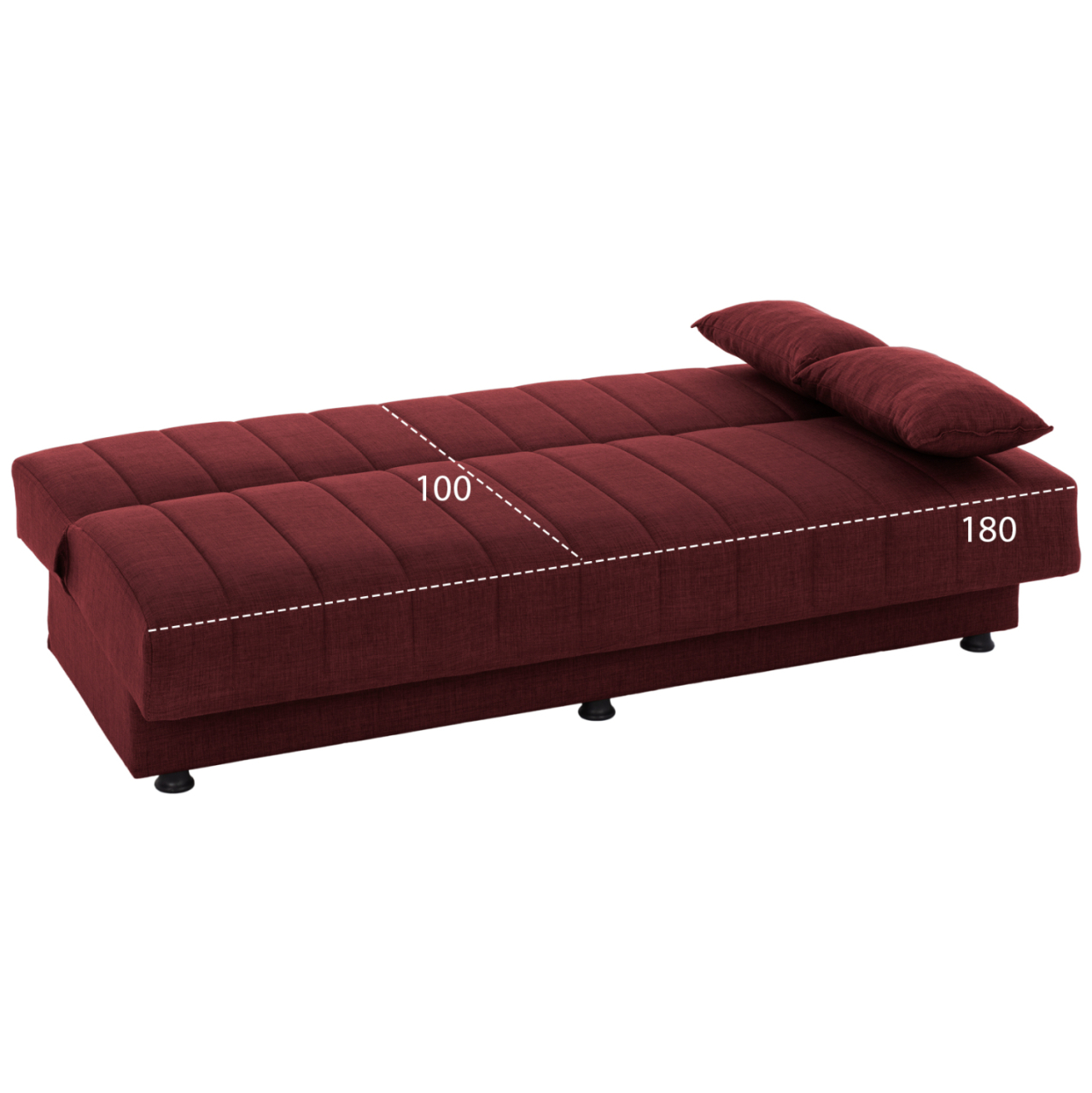 ANDRI HM3239.06, SOFA-BED, 3 SEATER, RED FABRIC [3]