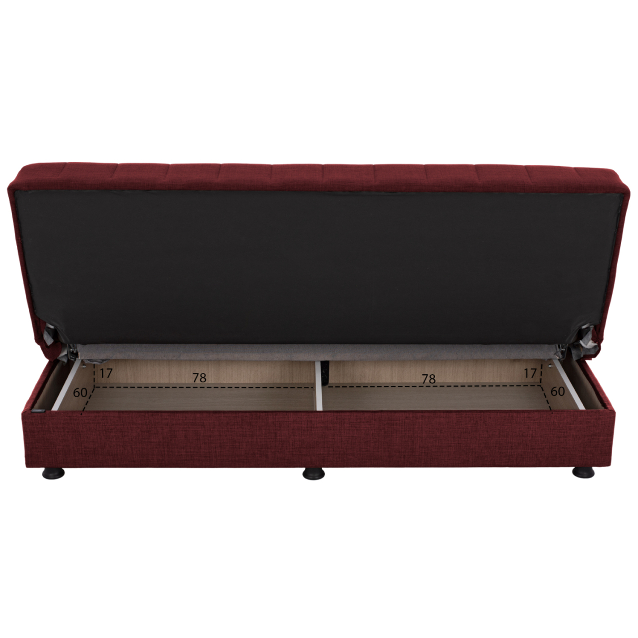 ANDRI HM3239.06, SOFA-BED, 3 SEATER, RED FABRIC [5]