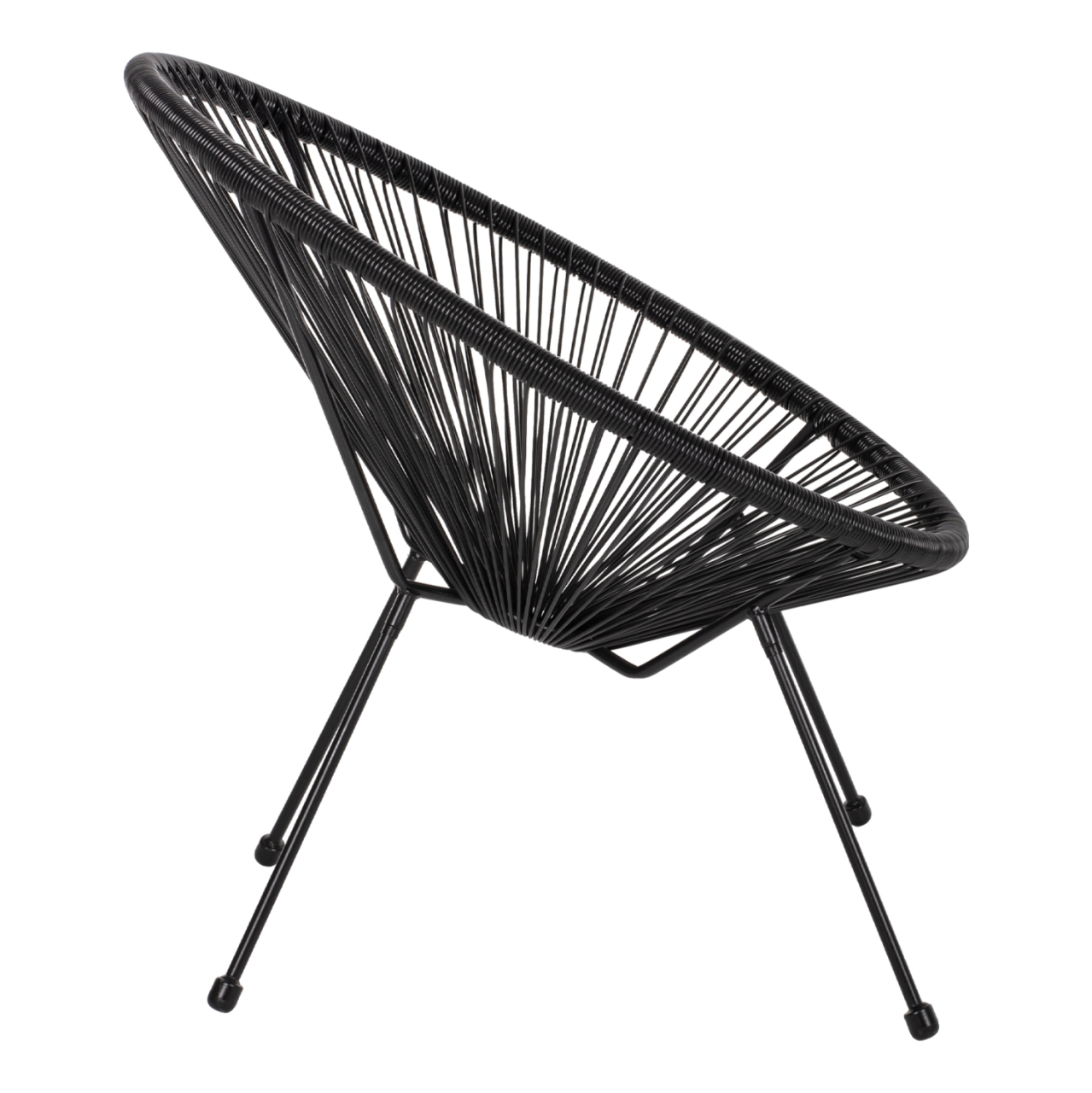 ARMCHAIR ACAPULCO NEST-TYPE BLACK METAL AND BLACK P.E.RATTAN HM5872.01 70x73x79 cm. [4]