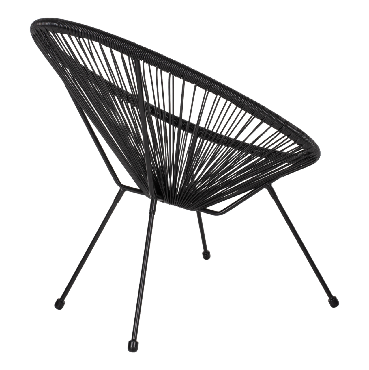 ARMCHAIR ACAPULCO NEST-TYPE BLACK METAL AND BLACK P.E.RATTAN HM5872.01 70x73x79 cm. [5]