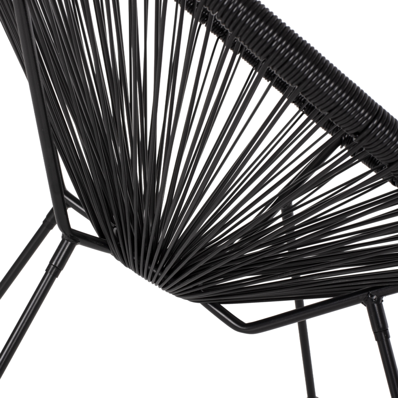 ARMCHAIR ACAPULCO NEST-TYPE BLACK METAL AND BLACK P.E.RATTAN HM5872.01 70x73x79 cm. [9]