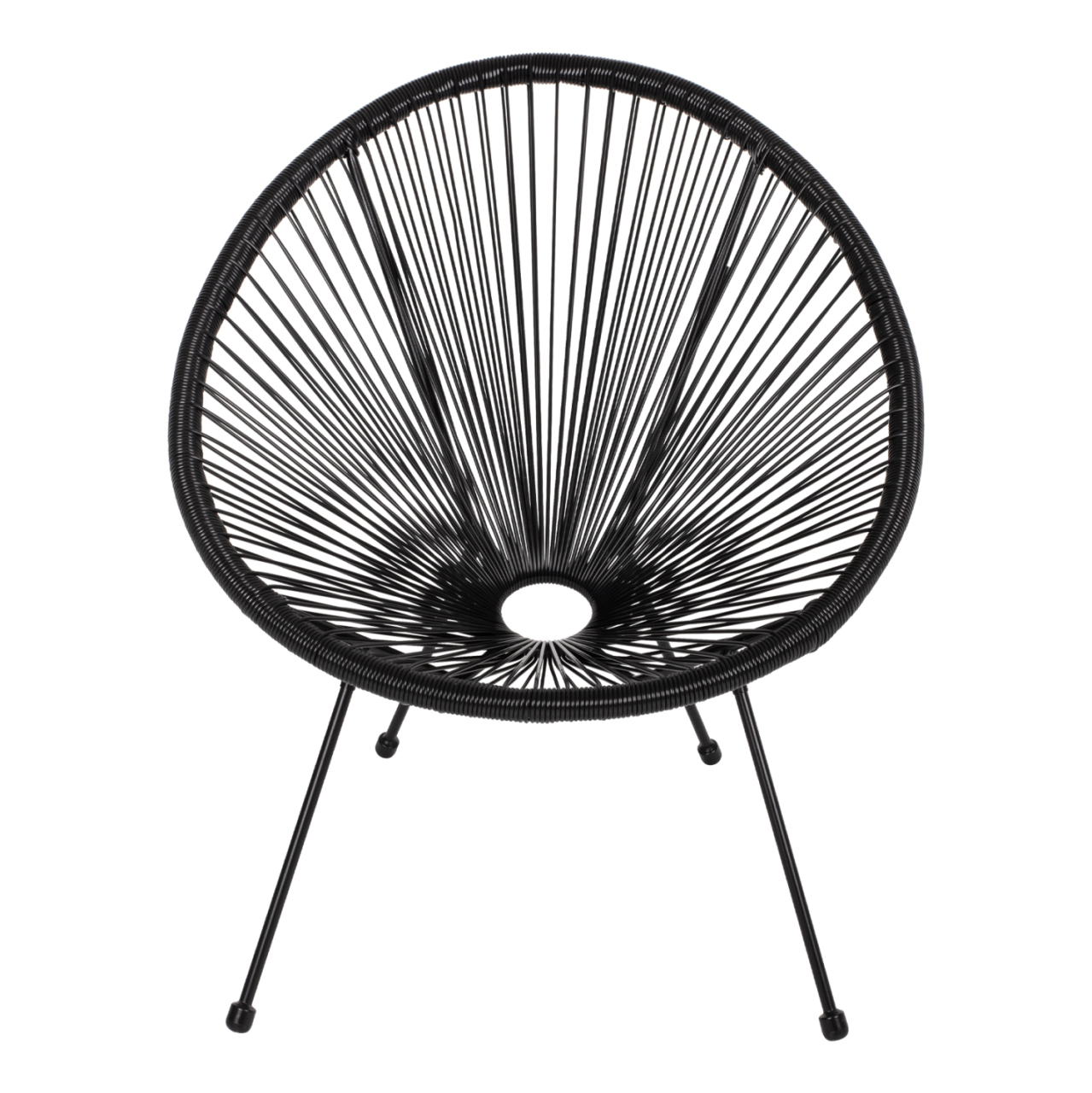 ARMCHAIR ACAPULCO NEST-TYPE BLACK METAL AND BLACK P.E.RATTAN HM5872.01 70x73x79 cm. [3]