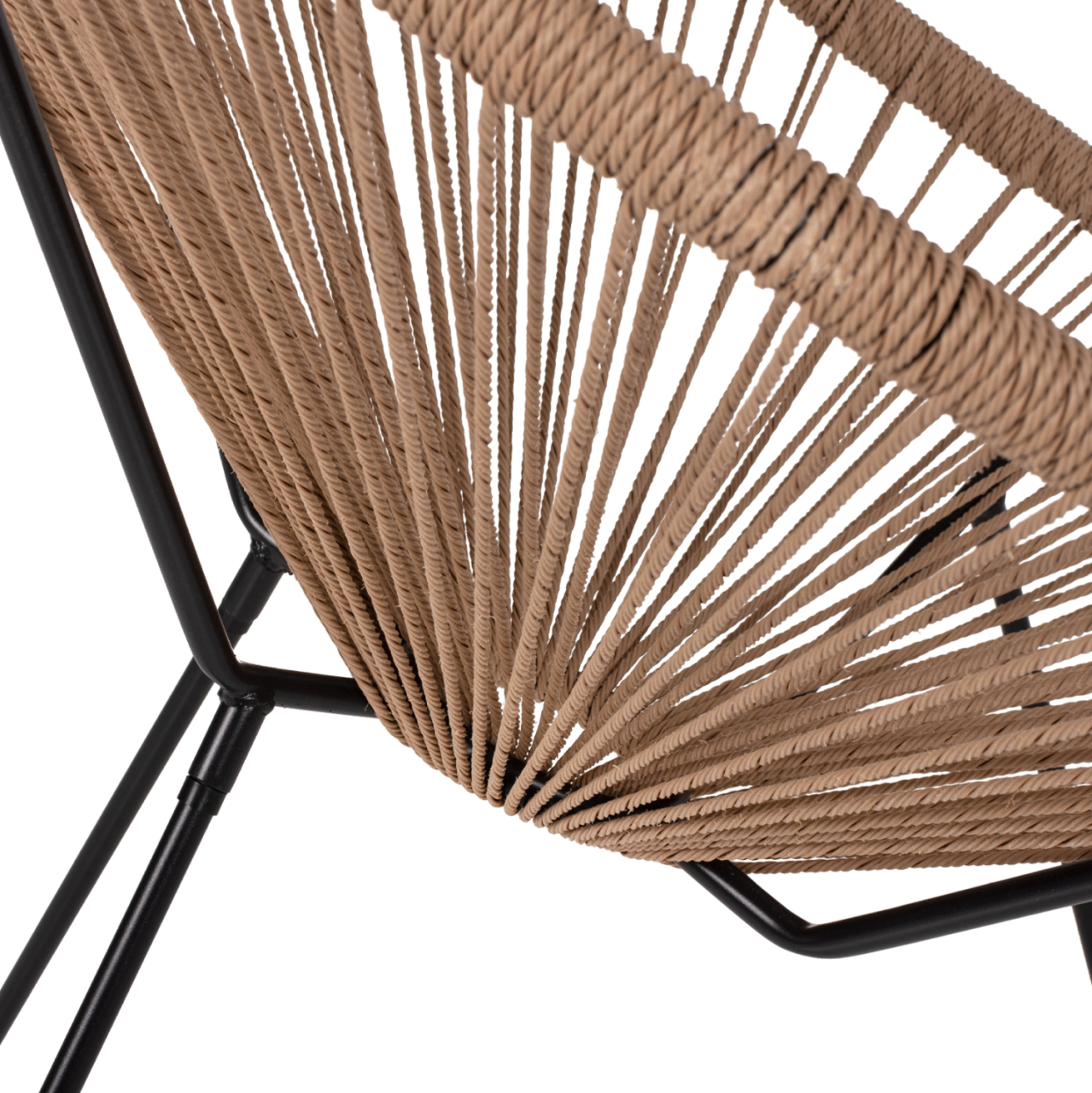 ARMCHAIR ACAPULCO NEST-TYPE BLACK METAL and RATTAN NATURAL HM5871.01 70x73x79Hcm. [9]