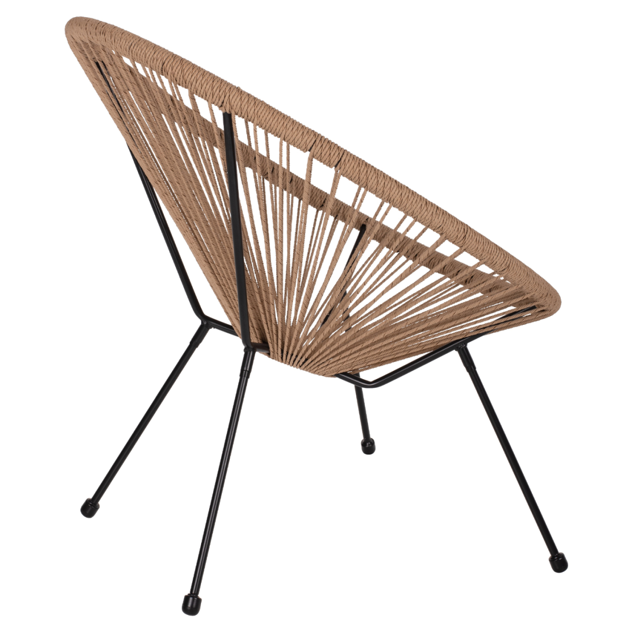 ARMCHAIR ACAPULCO NEST-TYPE BLACK METAL and RATTAN NATURAL HM5871.01 70x73x79Hcm. [5]