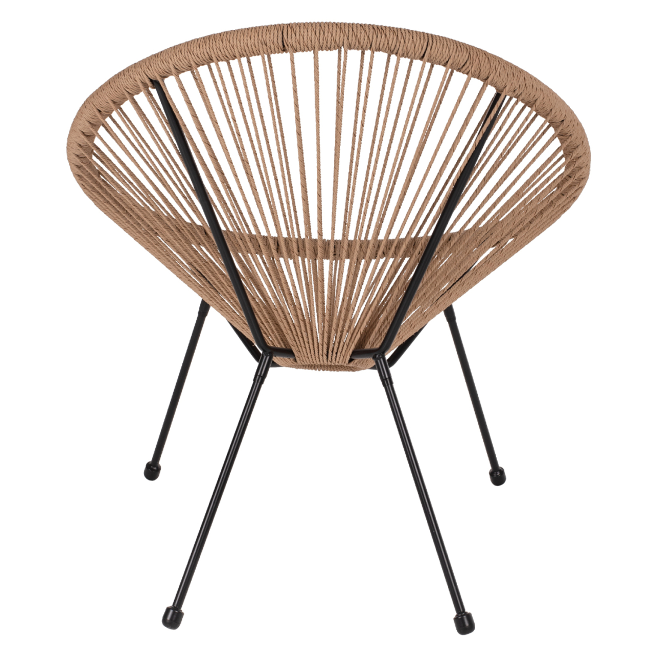 ARMCHAIR ACAPULCO NEST-TYPE BLACK METAL and RATTAN NATURAL HM5871.01 70x73x79Hcm. [6]