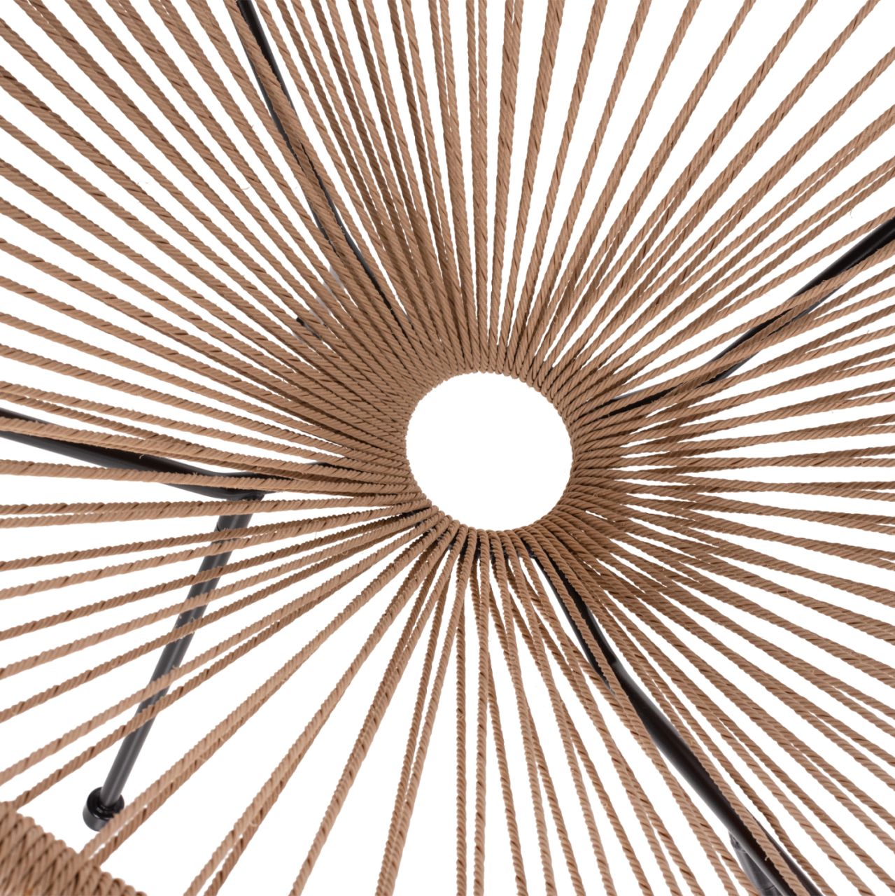 ARMCHAIR ACAPULCO NEST-TYPE BLACK METAL and RATTAN NATURAL HM5871.01 70x73x79Hcm. [8]