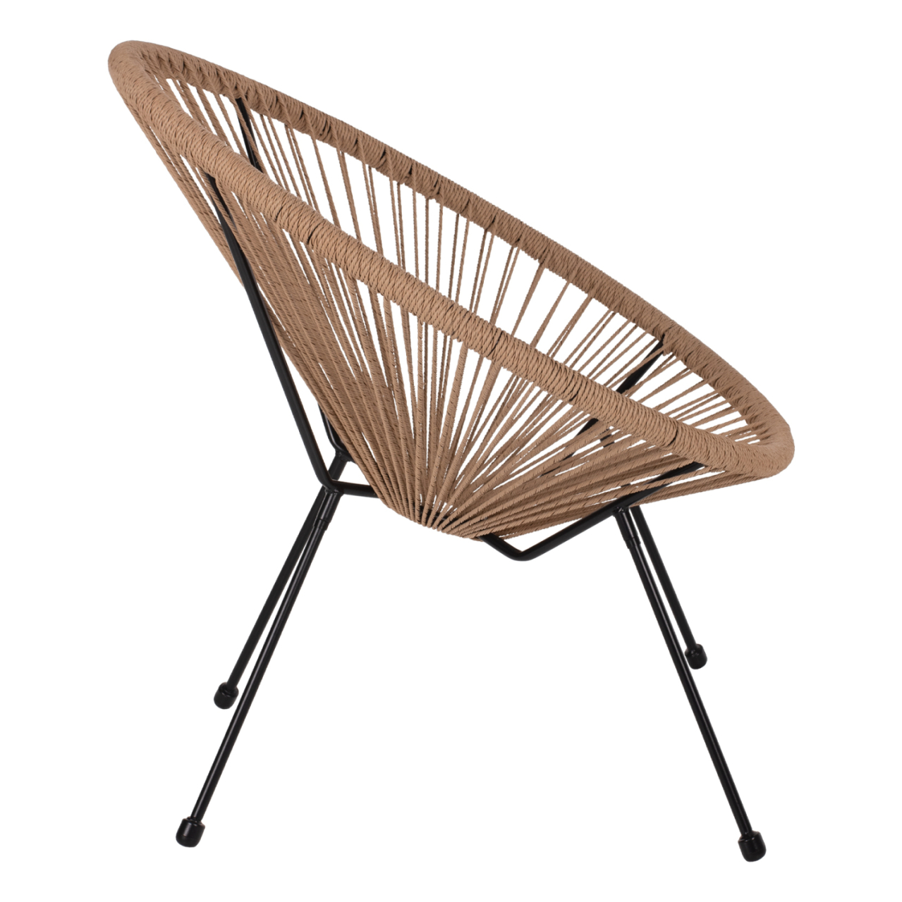 ARMCHAIR ACAPULCO NEST-TYPE BLACK METAL and RATTAN NATURAL HM5871.01 70x73x79Hcm. [4]