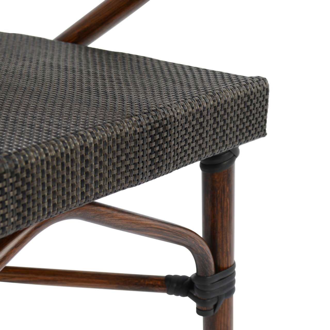Armchair Aluminum Bamboo Look Brown with textline HM5025 60,5x59x81Η cm [7]