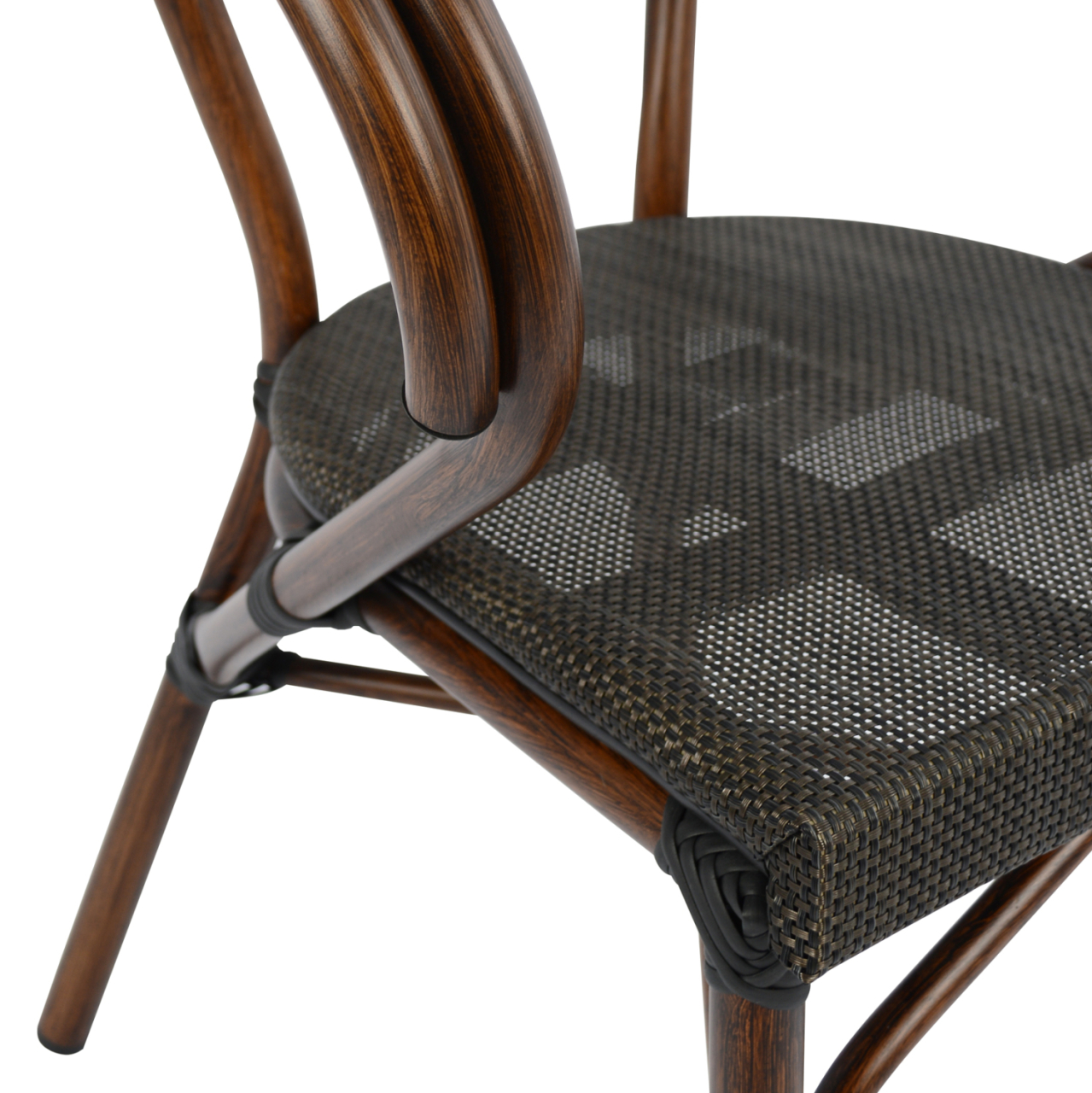 Armchair Aluminum Bamboo Look Brown with textline HM5025 60,5x59x81Η cm [9]