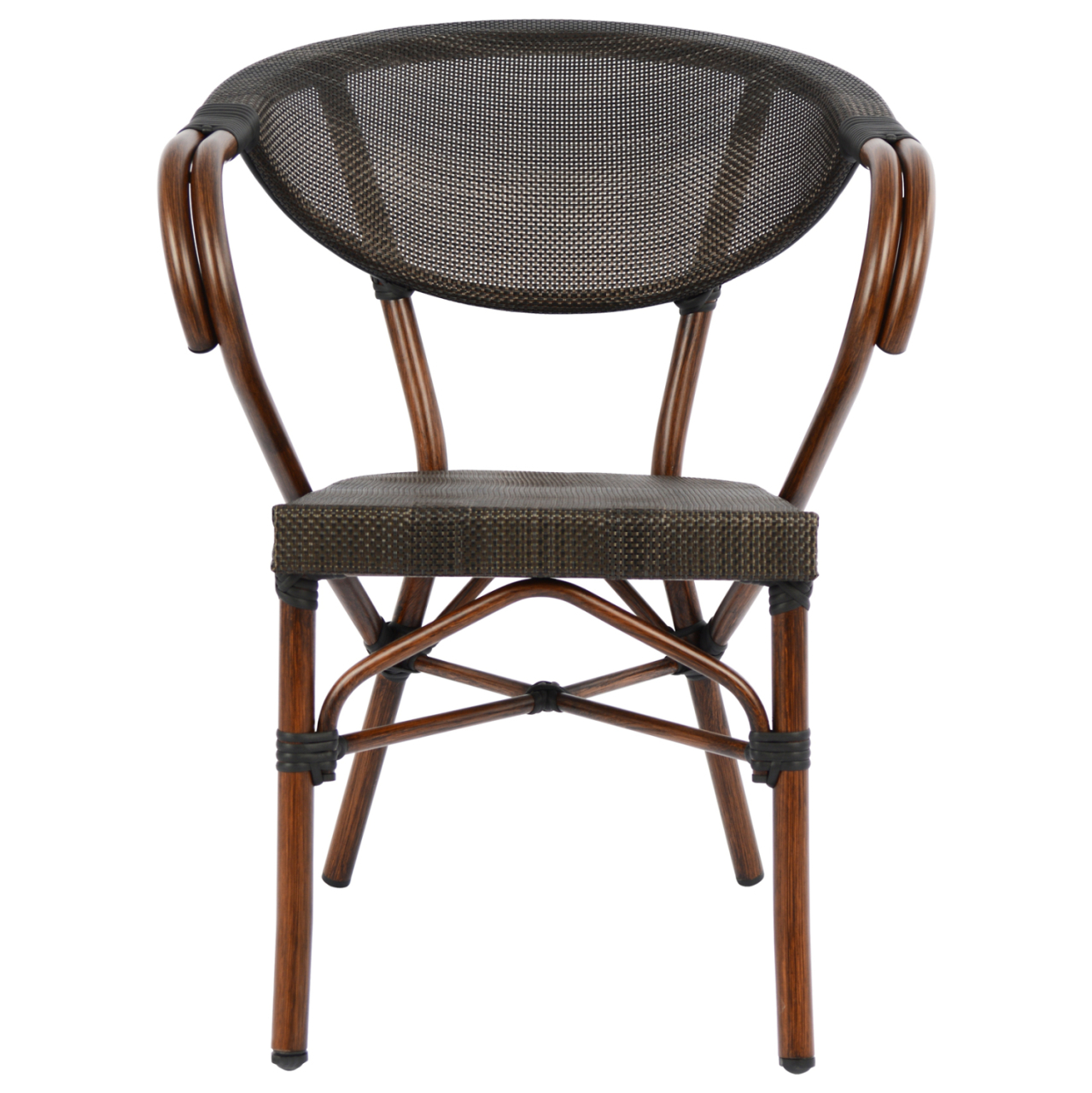 Armchair Aluminum Bamboo Look Brown with textline HM5025 60,5x59x81Η cm [3]