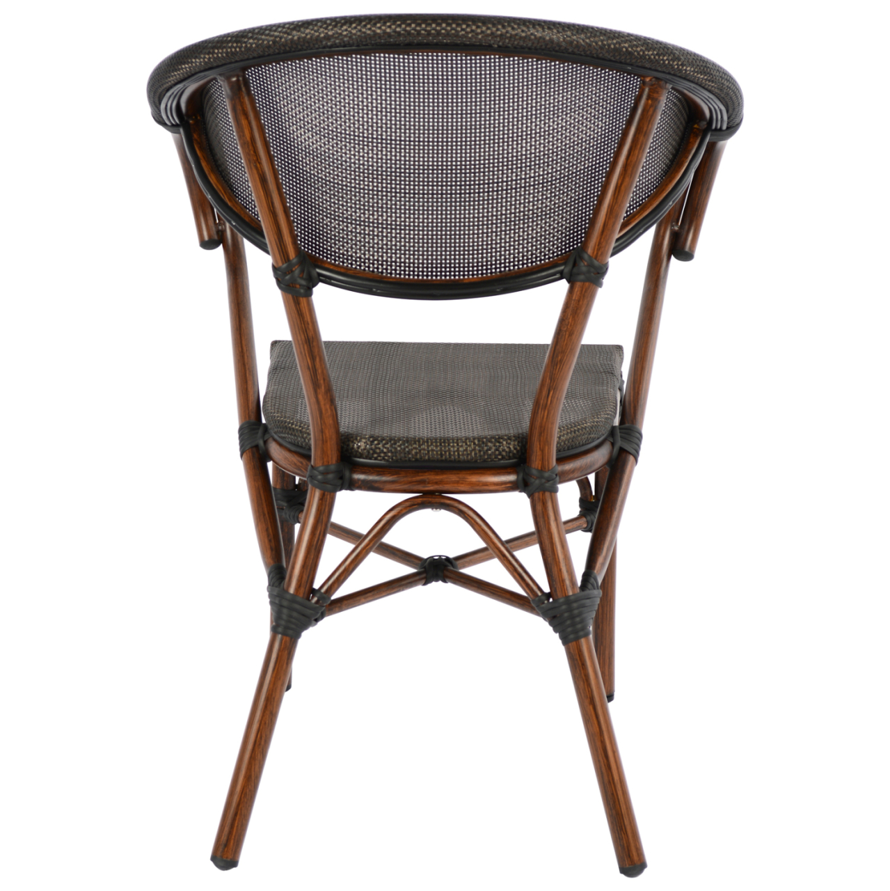 Armchair Aluminum Bamboo Look Brown with textline HM5025 60,5x59x81Η cm [6]