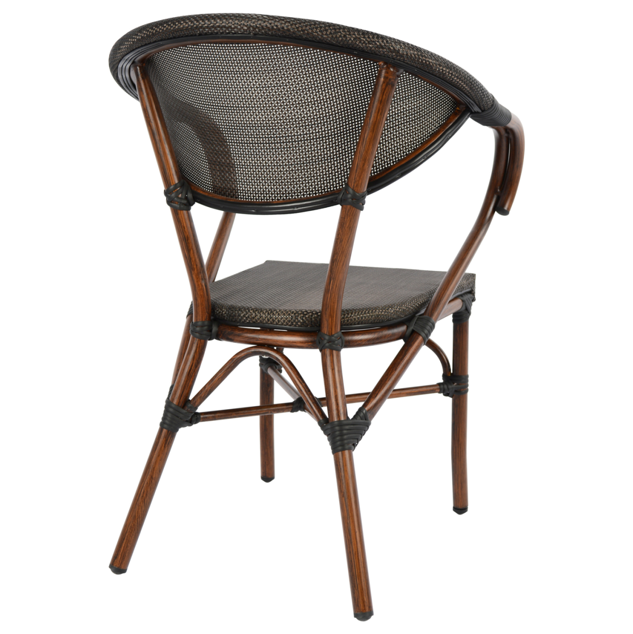 Armchair Aluminum Bamboo Look Brown with textline HM5025 60,5x59x81Η cm [5]