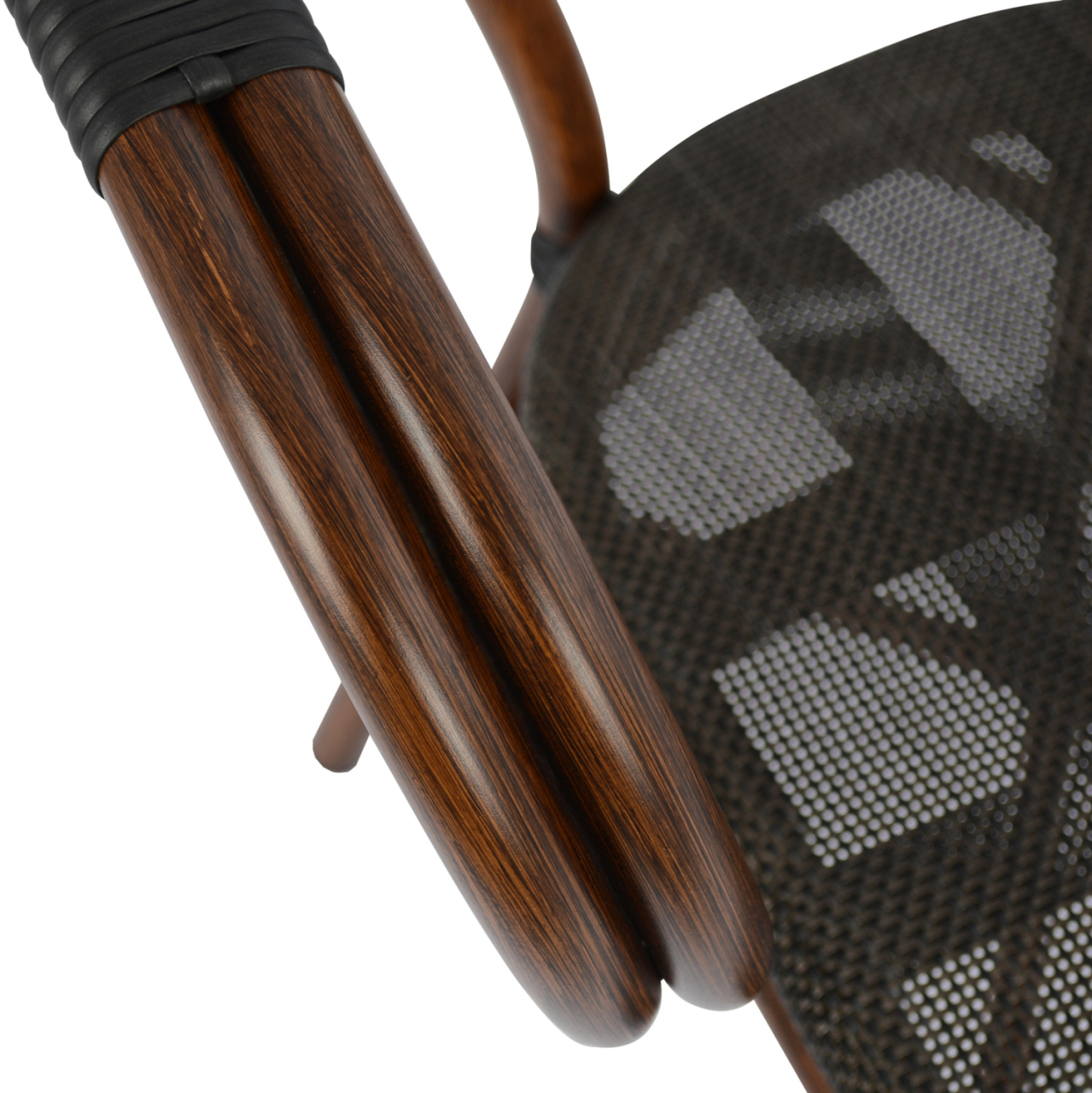 Armchair Aluminum Bamboo Look Brown with textline HM5025 60,5x59x81Η cm [8]