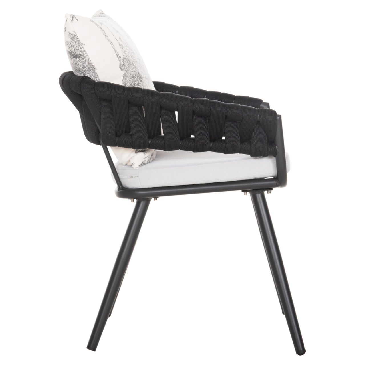 ARMCHAIR ALUMINUM CAMDEN HM6141.01 BACK CUSHION IN ECRU WITH PRINT DESIGN-ANTHRACITE 56x60x72-87Hcm. [4]