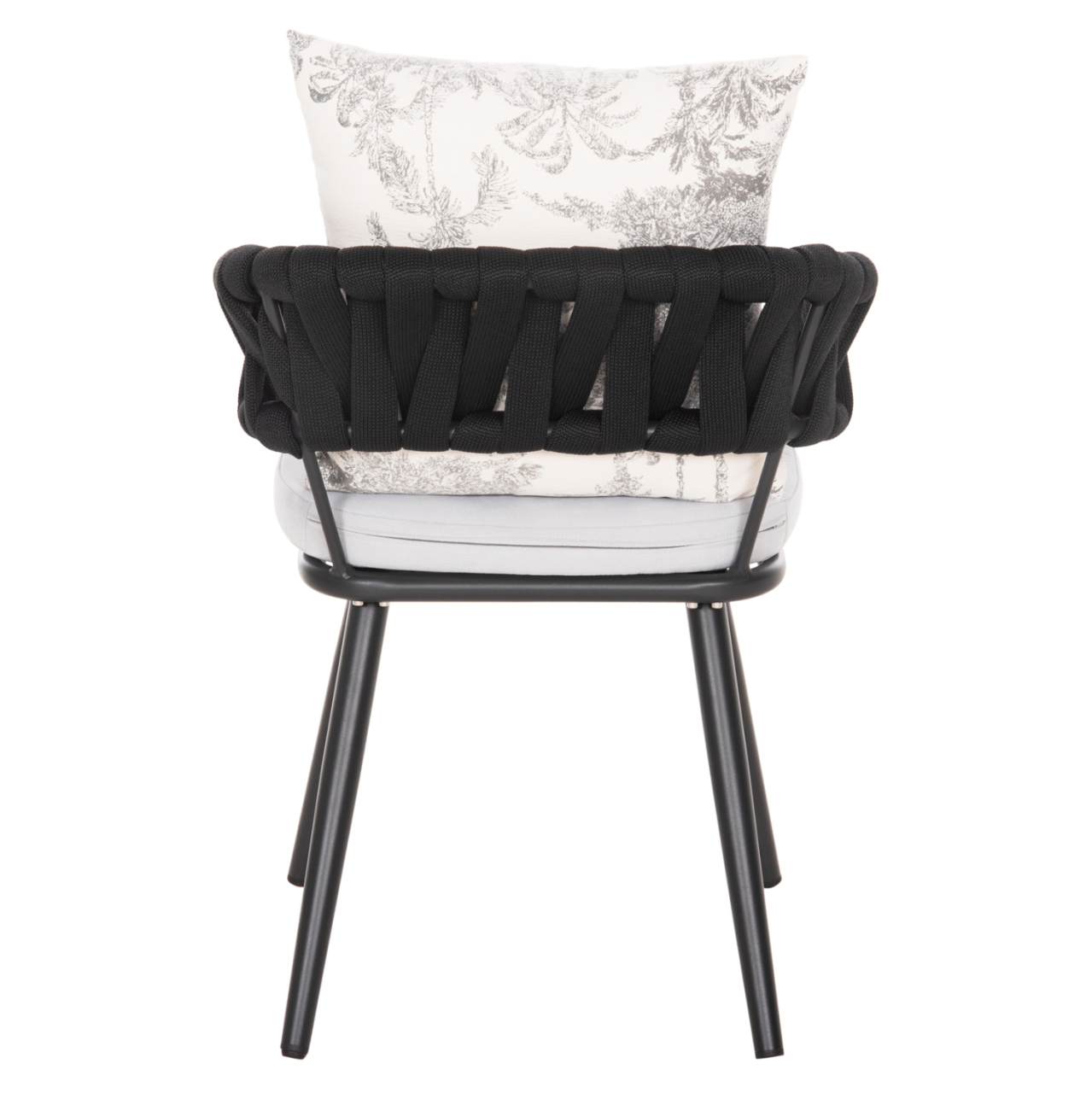 ARMCHAIR ALUMINUM CAMDEN HM6141.01 BACK CUSHION IN ECRU WITH PRINT DESIGN-ANTHRACITE 56x60x72-87Hcm. [6]