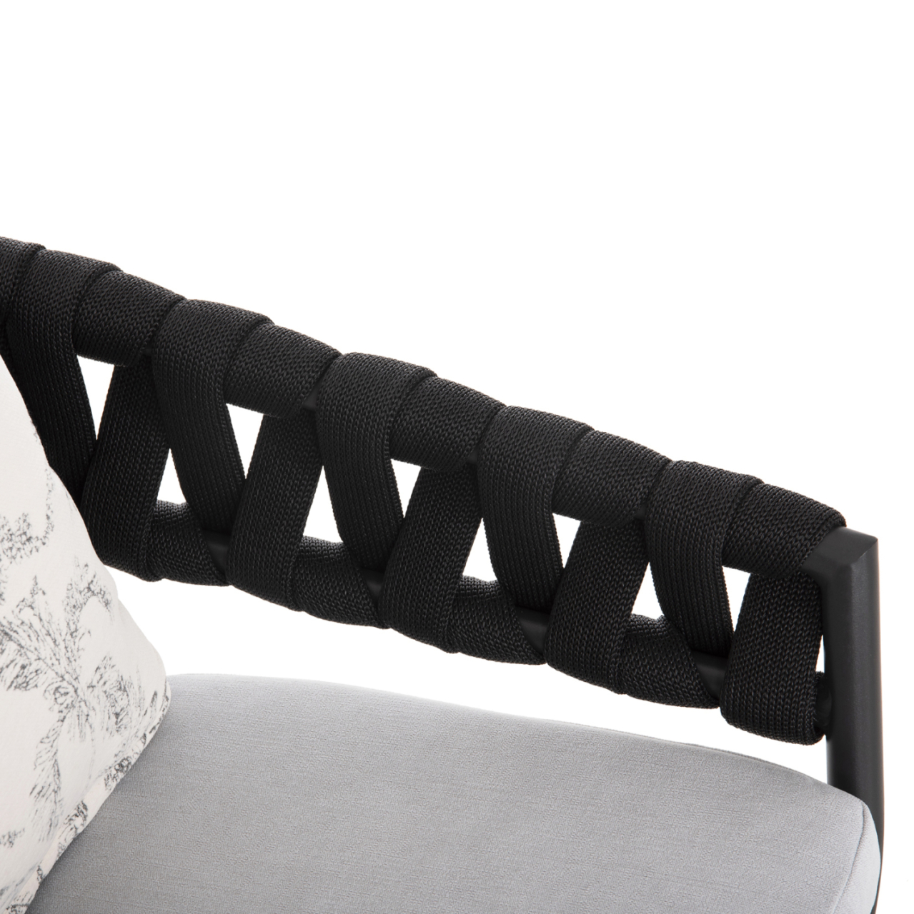 ARMCHAIR ALUMINUM CAMDEN HM6141.01 BACK CUSHION IN ECRU WITH PRINT DESIGN-ANTHRACITE 56x60x72-87Hcm. [9]