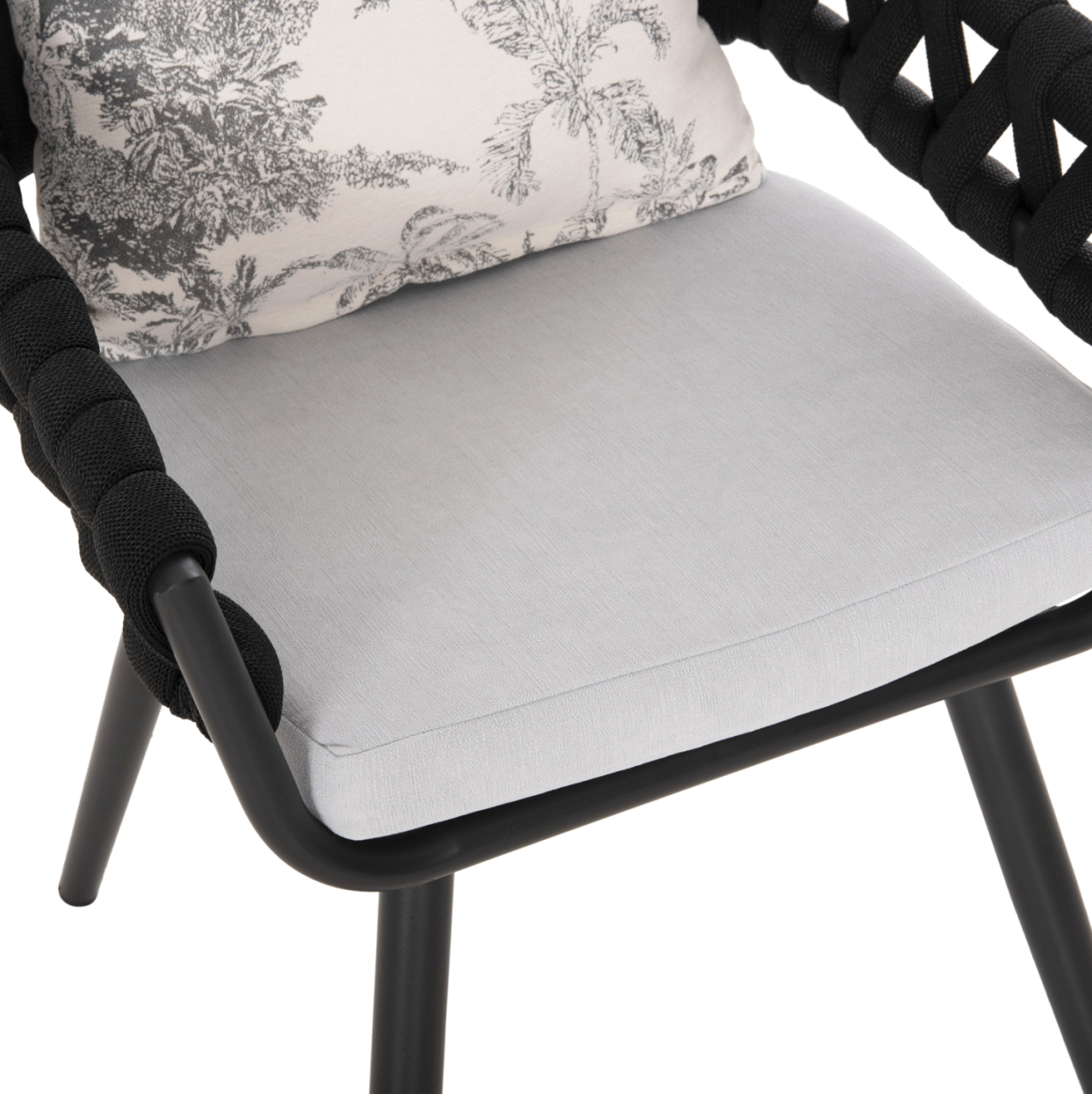 ARMCHAIR ALUMINUM CAMDEN HM6141.01 BACK CUSHION IN ECRU WITH PRINT DESIGN-ANTHRACITE 56x60x72-87Hcm. [8]