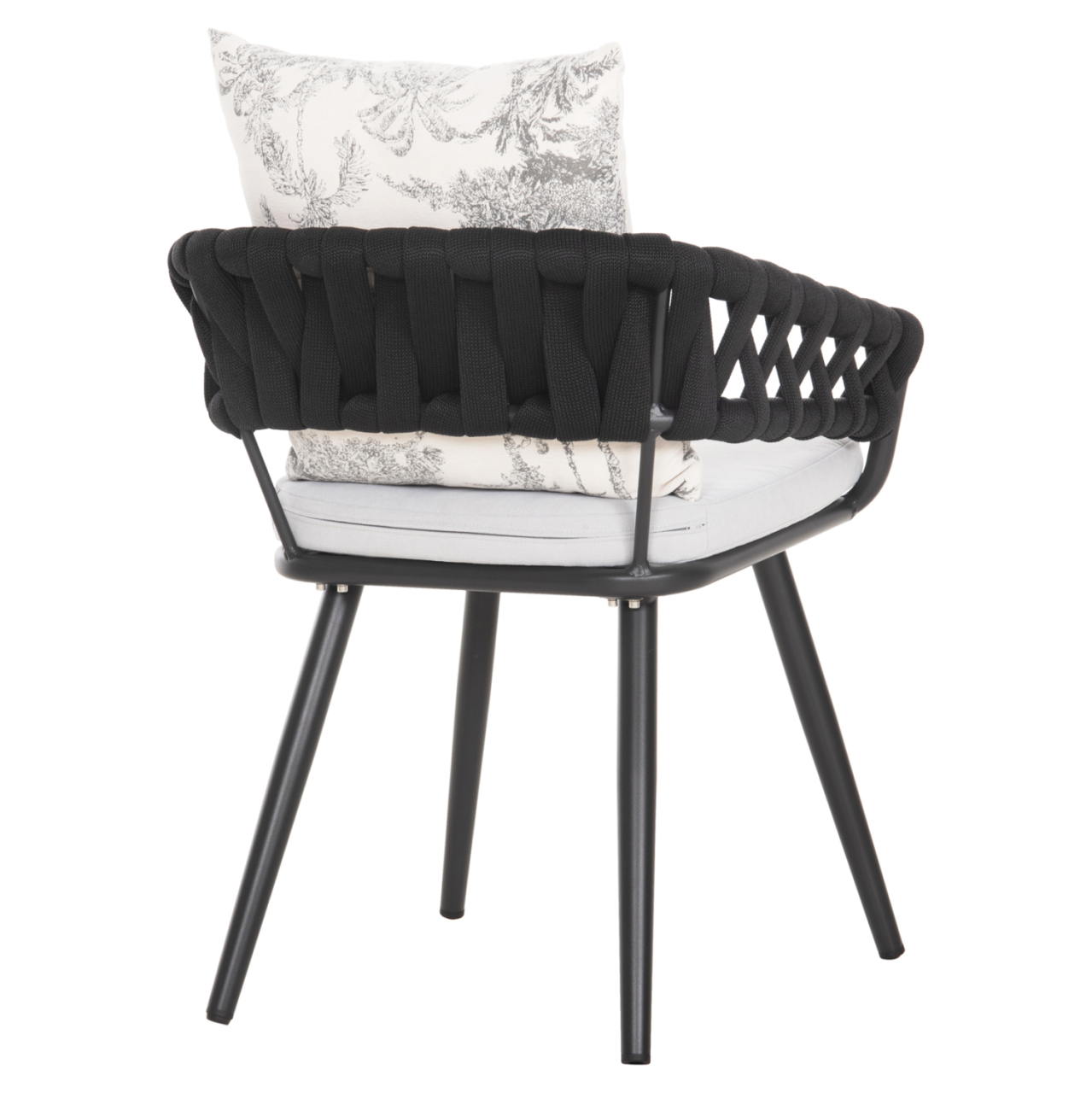 ARMCHAIR ALUMINUM CAMDEN HM6141.01 BACK CUSHION IN ECRU WITH PRINT DESIGN-ANTHRACITE 56x60x72-87Hcm. [5]