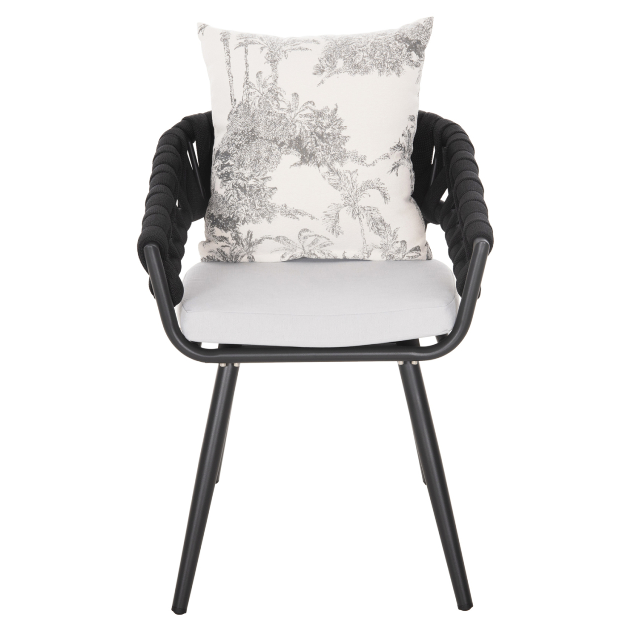 ARMCHAIR ALUMINUM CAMDEN HM6141.01 BACK CUSHION IN ECRU WITH PRINT DESIGN-ANTHRACITE 56x60x72-87Hcm. [3]