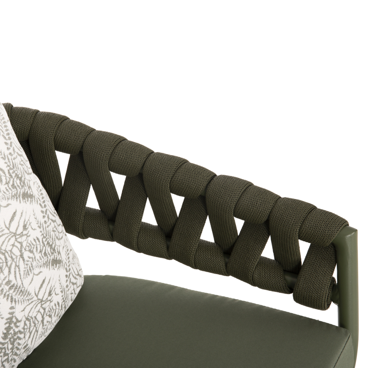 ARMCHAIR ALUMINUM CAMDEN HM6141.09 BACK CUSHION WITH PRINT DESIGN-DARK OLIVE 56x60x72-87Hcm. [9]