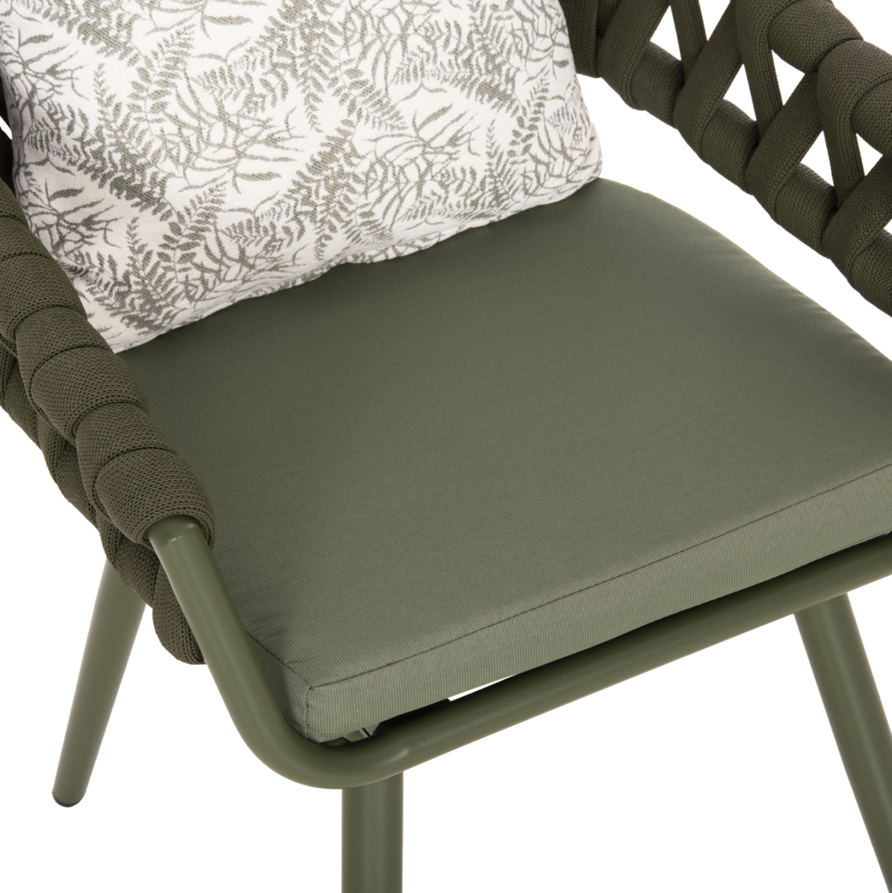 ARMCHAIR ALUMINUM CAMDEN HM6141.09 BACK CUSHION WITH PRINT DESIGN-DARK OLIVE 56x60x72-87Hcm. [8]
