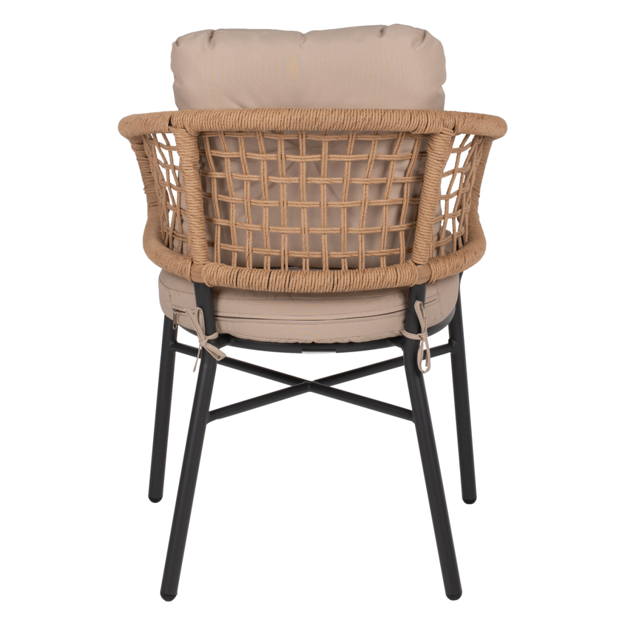 ARMCHAIR ALUMINUM DARK GREY PROFESSIONAL RATTAN AND CUSHIONS BEIGE HM5863.01 60x56x84 cm. [6]