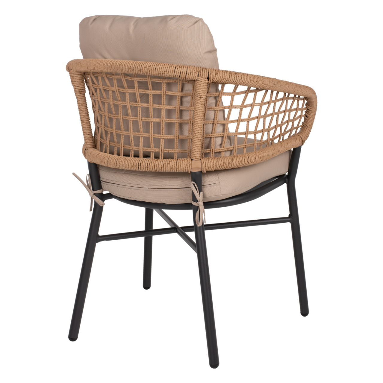 ARMCHAIR ALUMINUM DARK GREY PROFESSIONAL RATTAN AND CUSHIONS BEIGE HM5863.01 60x56x84 cm. [5]