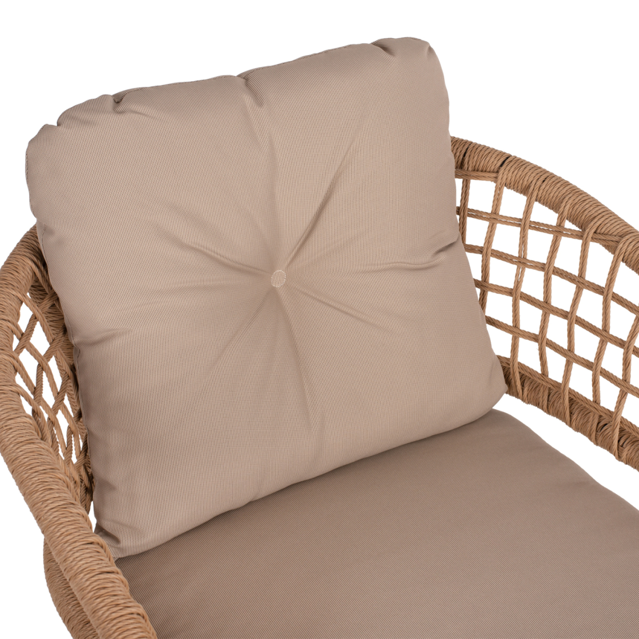 ARMCHAIR ALUMINUM DARK GREY PROFESSIONAL RATTAN AND CUSHIONS BEIGE HM5863.01 60x56x84 cm. [7]