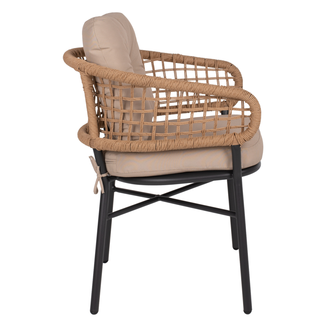 ARMCHAIR ALUMINUM DARK GREY PROFESSIONAL RATTAN AND CUSHIONS BEIGE HM5863.01 60x56x84 cm. [4]