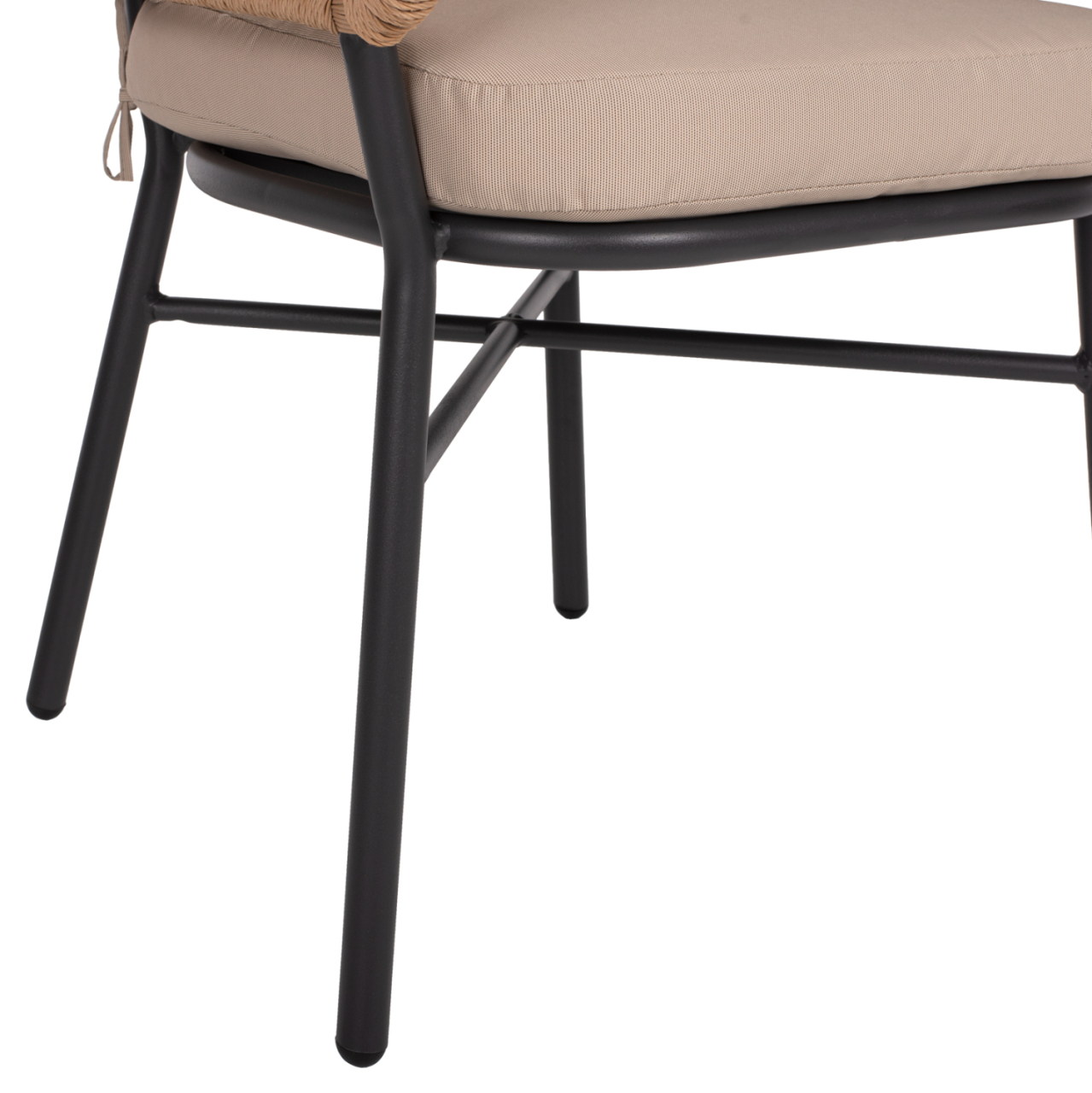 ARMCHAIR ALUMINUM DARK GREY PROFESSIONAL RATTAN AND CUSHIONS BEIGE HM5863.01 60x56x84 cm. [10]