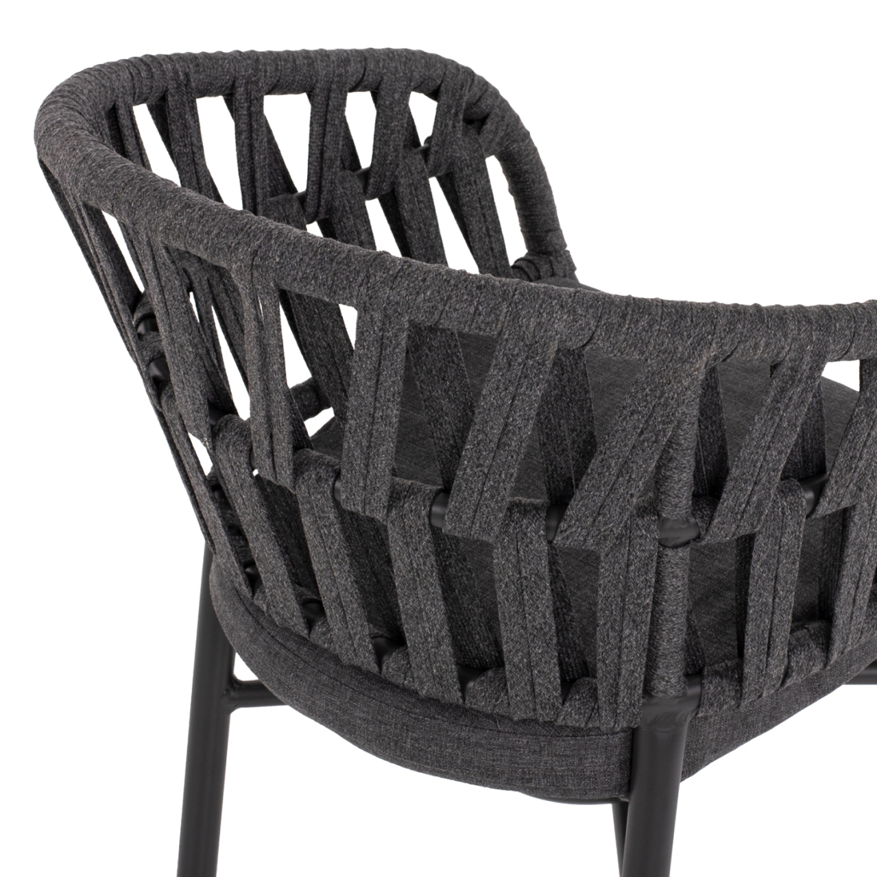 ARMCHAIR ALUMINUM DARK GREY WITH ROPE DARK GREY HM5857.01 57x56x78Η cm. [10]