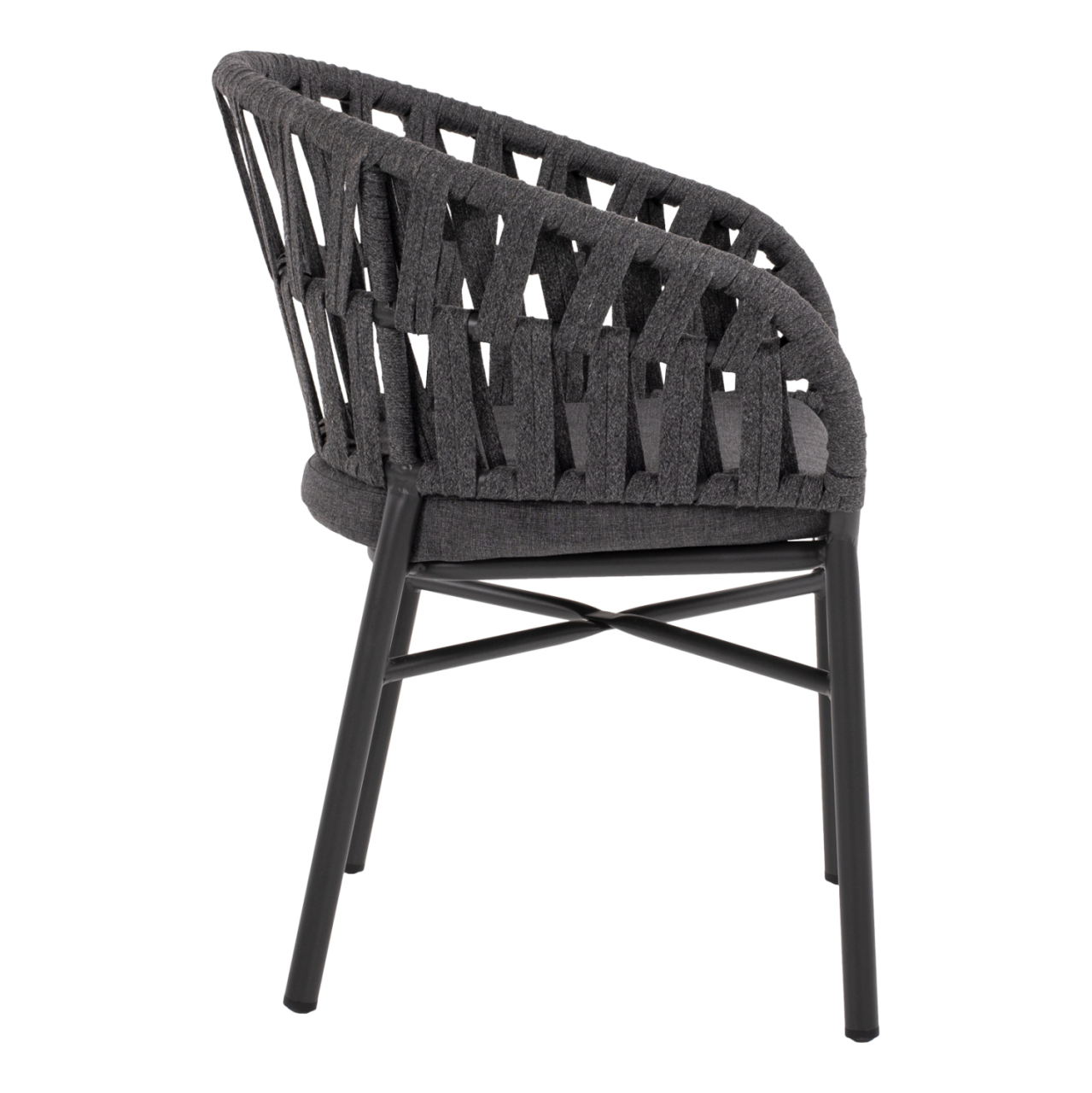 ARMCHAIR ALUMINUM DARK GREY WITH ROPE DARK GREY HM5857.01 57x56x78Η cm. [4]