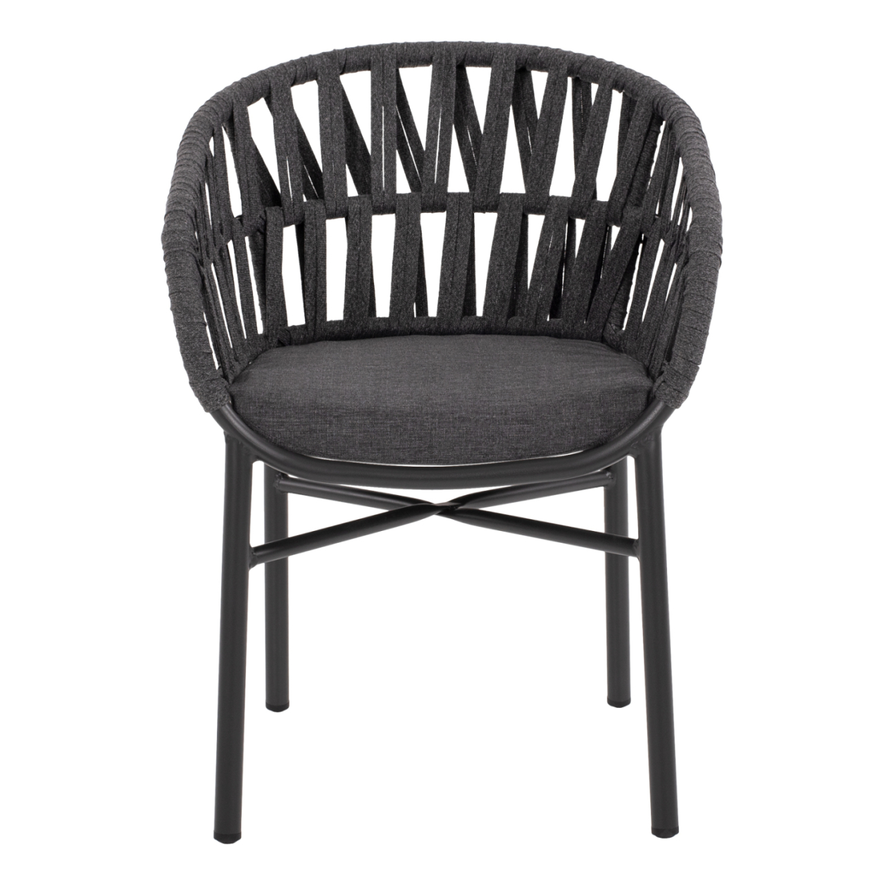 ARMCHAIR ALUMINUM DARK GREY WITH ROPE DARK GREY HM5857.01 57x56x78Η cm. [3]
