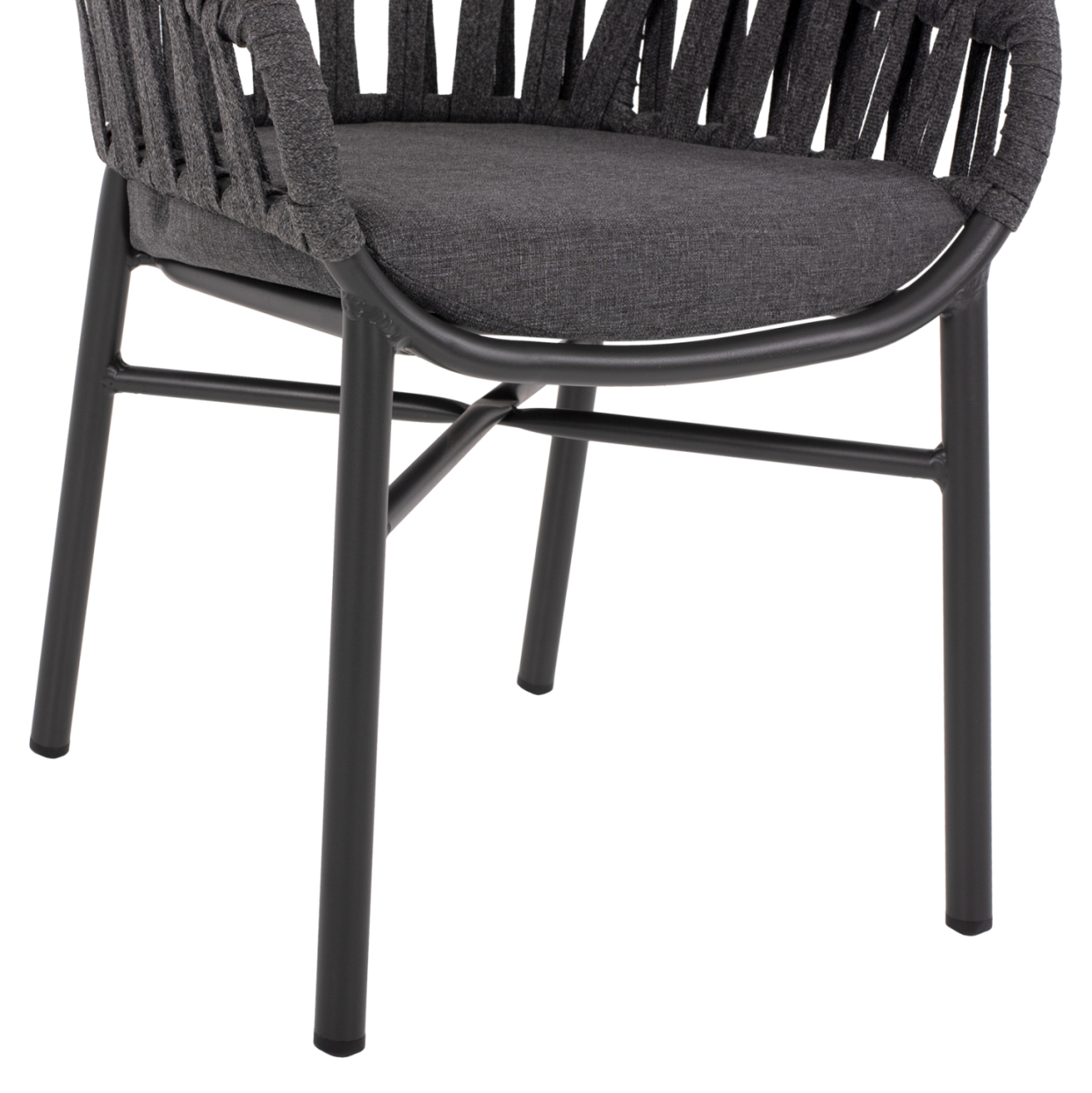 ARMCHAIR ALUMINUM DARK GREY WITH ROPE DARK GREY HM5857.01 57x56x78Η cm. [7]