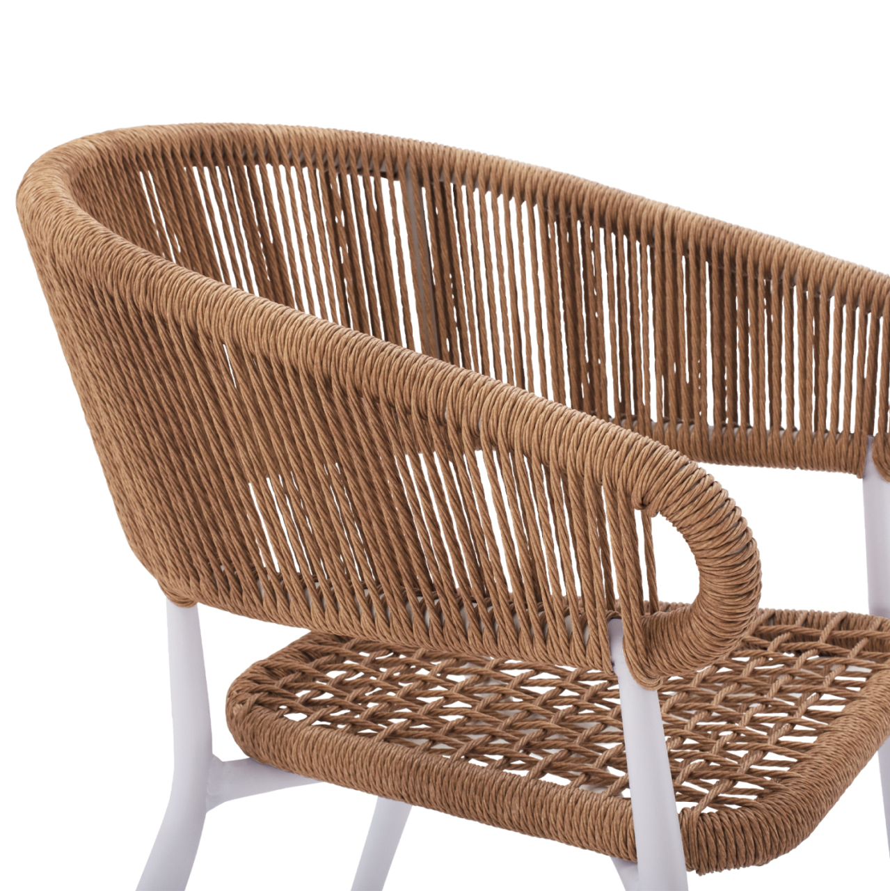 ARMCHAIR ALUMINUM EULO HM5783.12 WHITE-SYNTHETIC RATTAN BEIGE 55,5x63,5x78Hcm. [6]