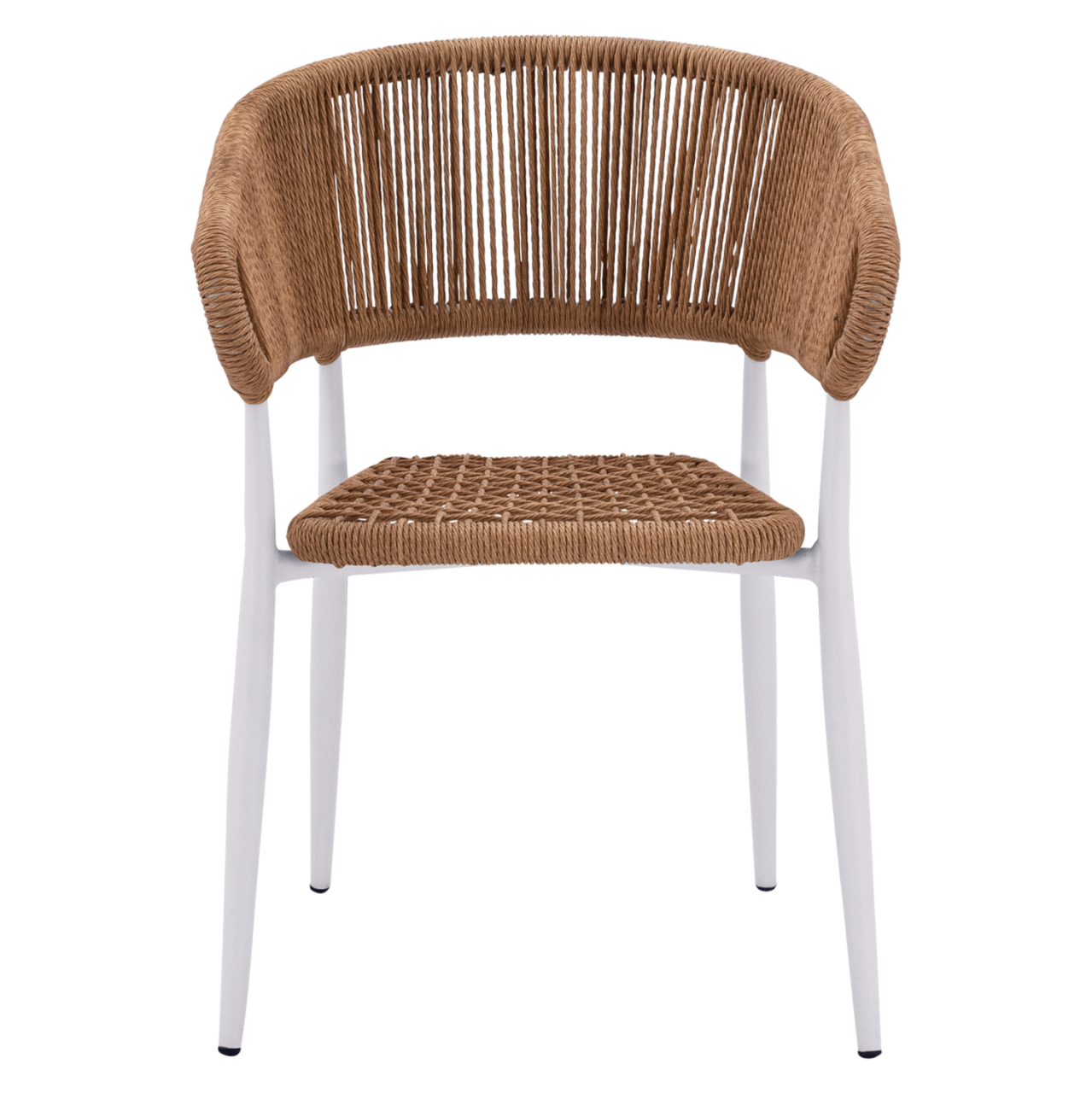 ARMCHAIR ALUMINUM EULO HM5783.12 WHITE-SYNTHETIC RATTAN BEIGE 55,5x63,5x78Hcm. [2]
