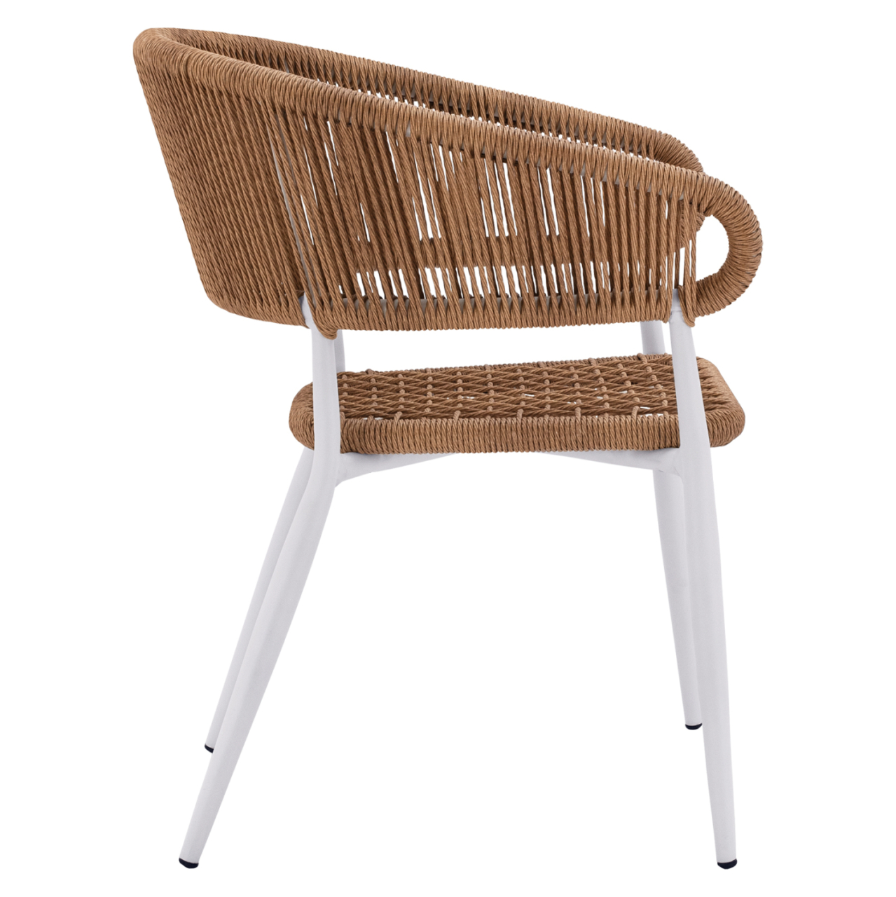 ARMCHAIR ALUMINUM EULO HM5783.12 WHITE-SYNTHETIC RATTAN BEIGE 55,5x63,5x78Hcm. [3]