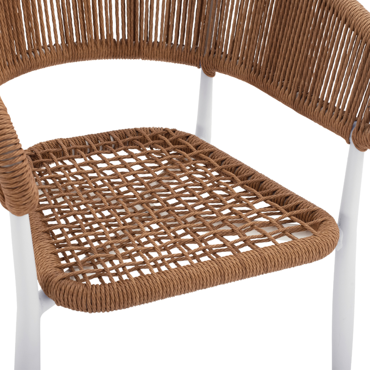 ARMCHAIR ALUMINUM EULO HM5783.12 WHITE-SYNTHETIC RATTAN BEIGE 55,5x63,5x78Hcm. [7]