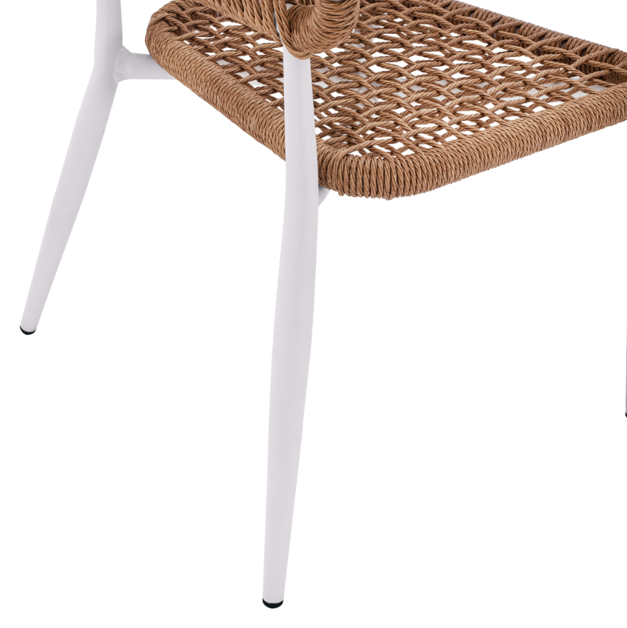 ARMCHAIR ALUMINUM EULO HM5783.12 WHITE-SYNTHETIC RATTAN BEIGE 55,5x63,5x78Hcm. [8]