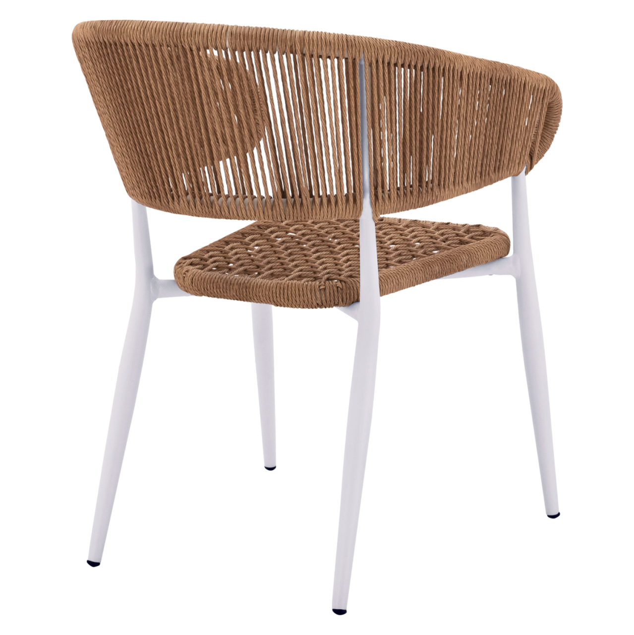 ARMCHAIR ALUMINUM EULO HM5783.12 WHITE-SYNTHETIC RATTAN BEIGE 55,5x63,5x78Hcm. [4]